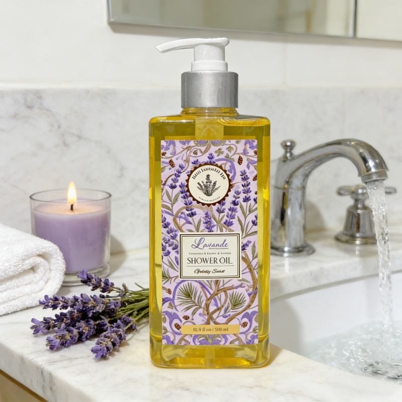 Private Label Relaxing Bath Oil With Long-lasting Fragrance 500ml Lavender Shower Oil