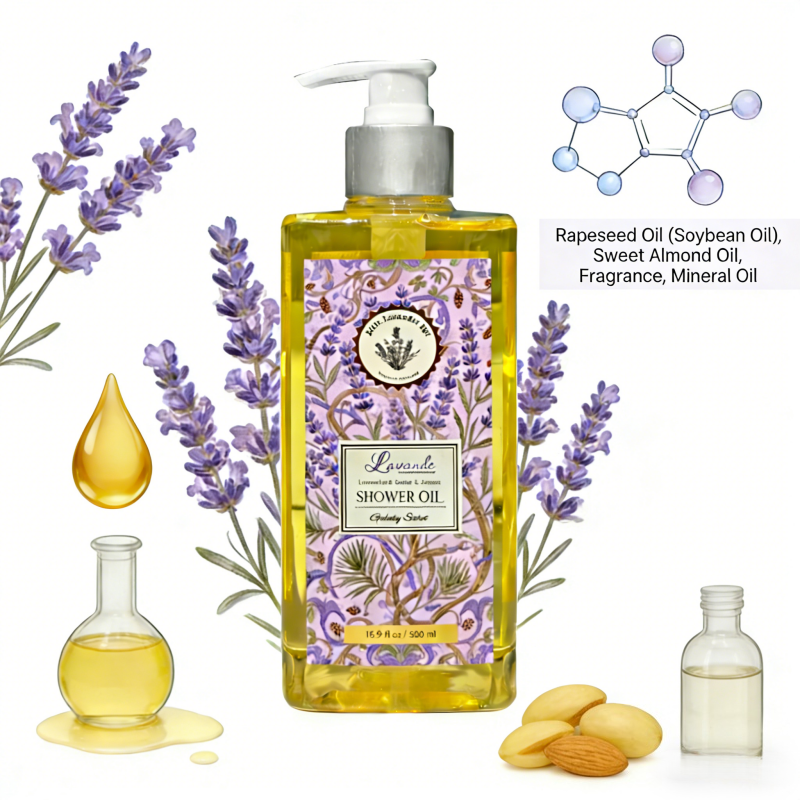 Private Label Relaxing Bath Oil With Long-lasting Fragrance 500ml Lavender Shower Oil