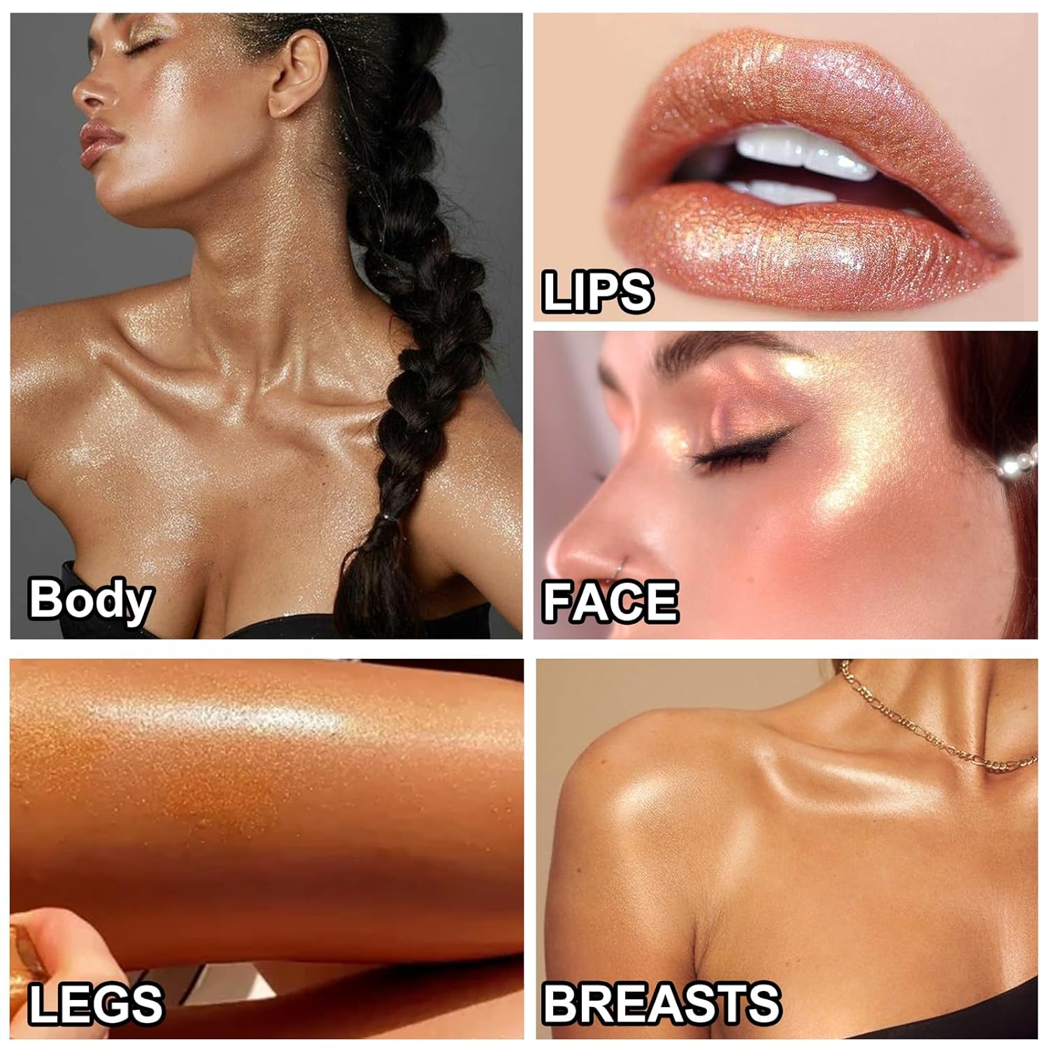 Shimmer Body Oil Face Glitter Summer Body Moisturizing Light Shimmering Glow Non-sticky Party Luminizer And Illuminator Smooth