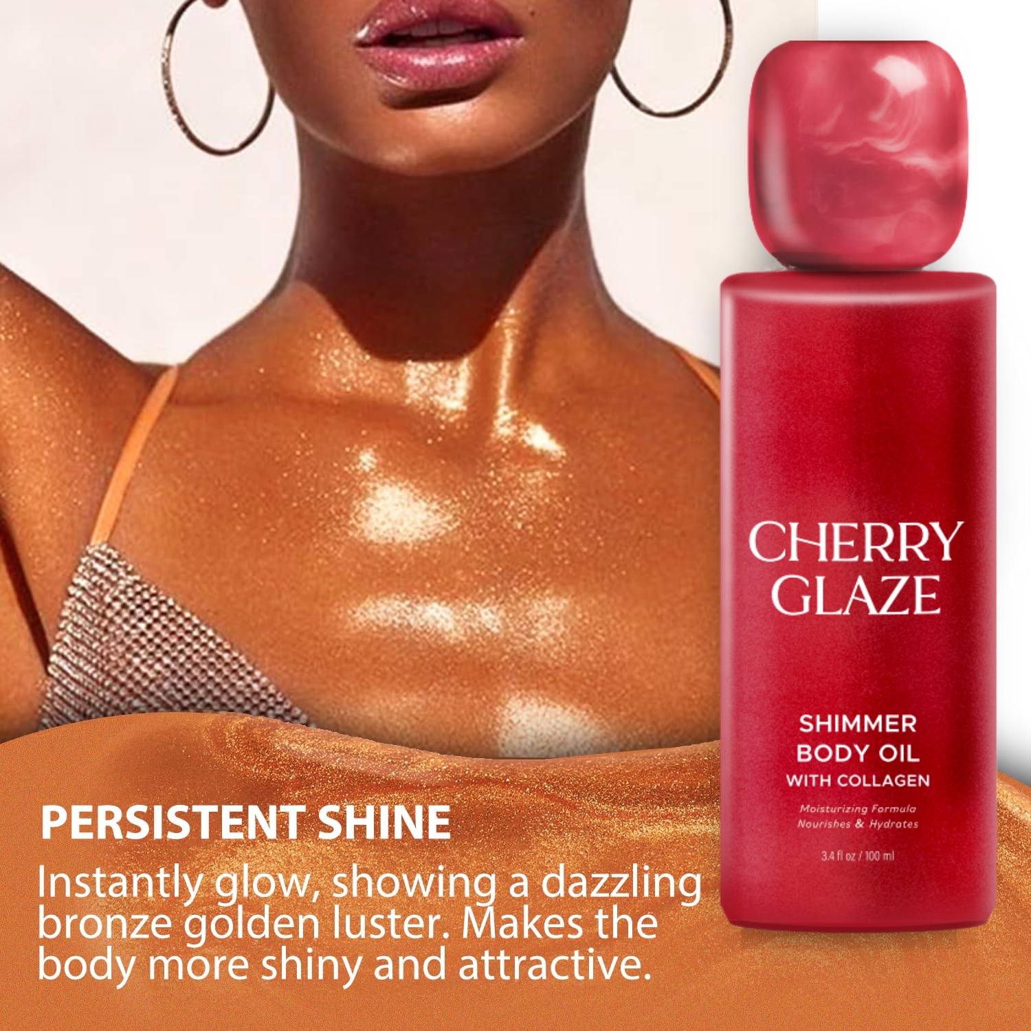 Shimmer Body Oil Face Glitter Summer Body Moisturizing Light Shimmering Glow Non-sticky Party Luminizer And Illuminator Smooth