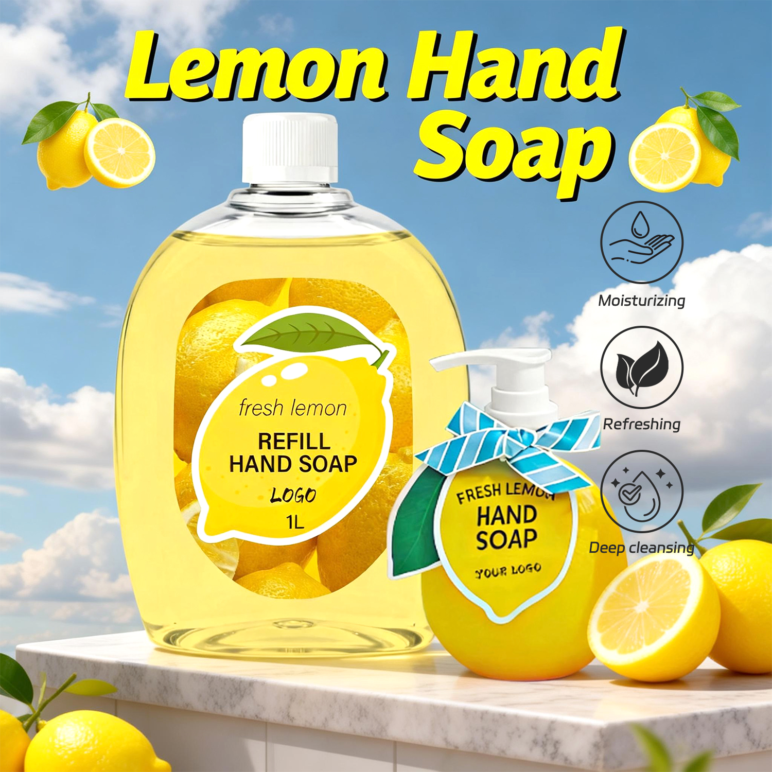 Oem Wholesale Factory Big Refill Pack Private Label Organic Fruit Natural Liquid Whitening Moisturizing Transparent Deep Soap