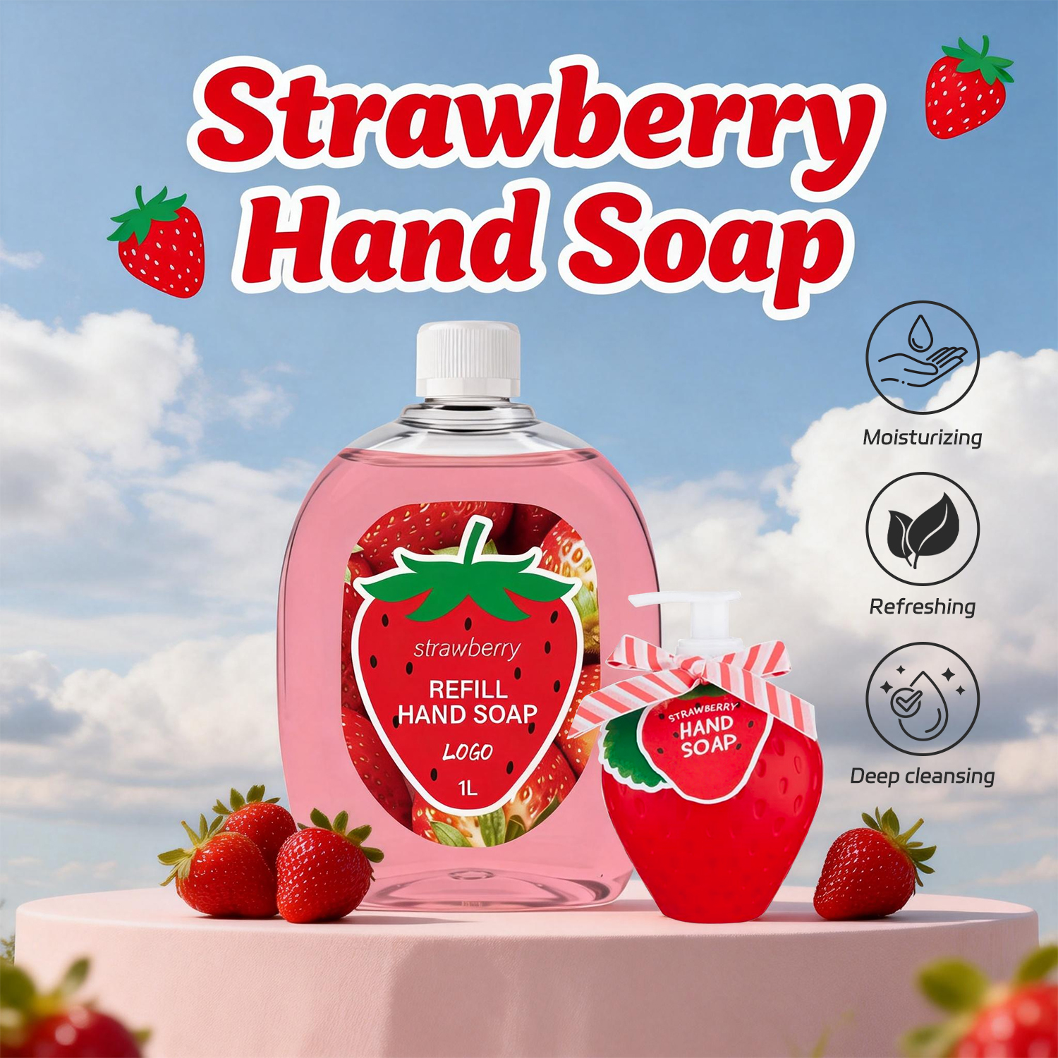 Oem Wholesale Factory Big Refill Pack Private Label Organic Fruit Natural Transparent Liquid Moisturizing Deep Cleansing Soap