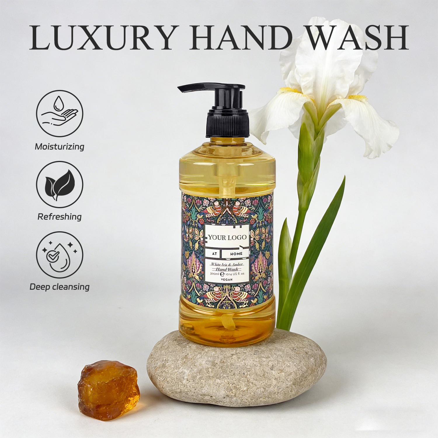 Oem Wholesale Vegan 300ml Cruelty-free Foaming Cleansing And Moisturizing Hand Wash With Nautre Element For Daily Use