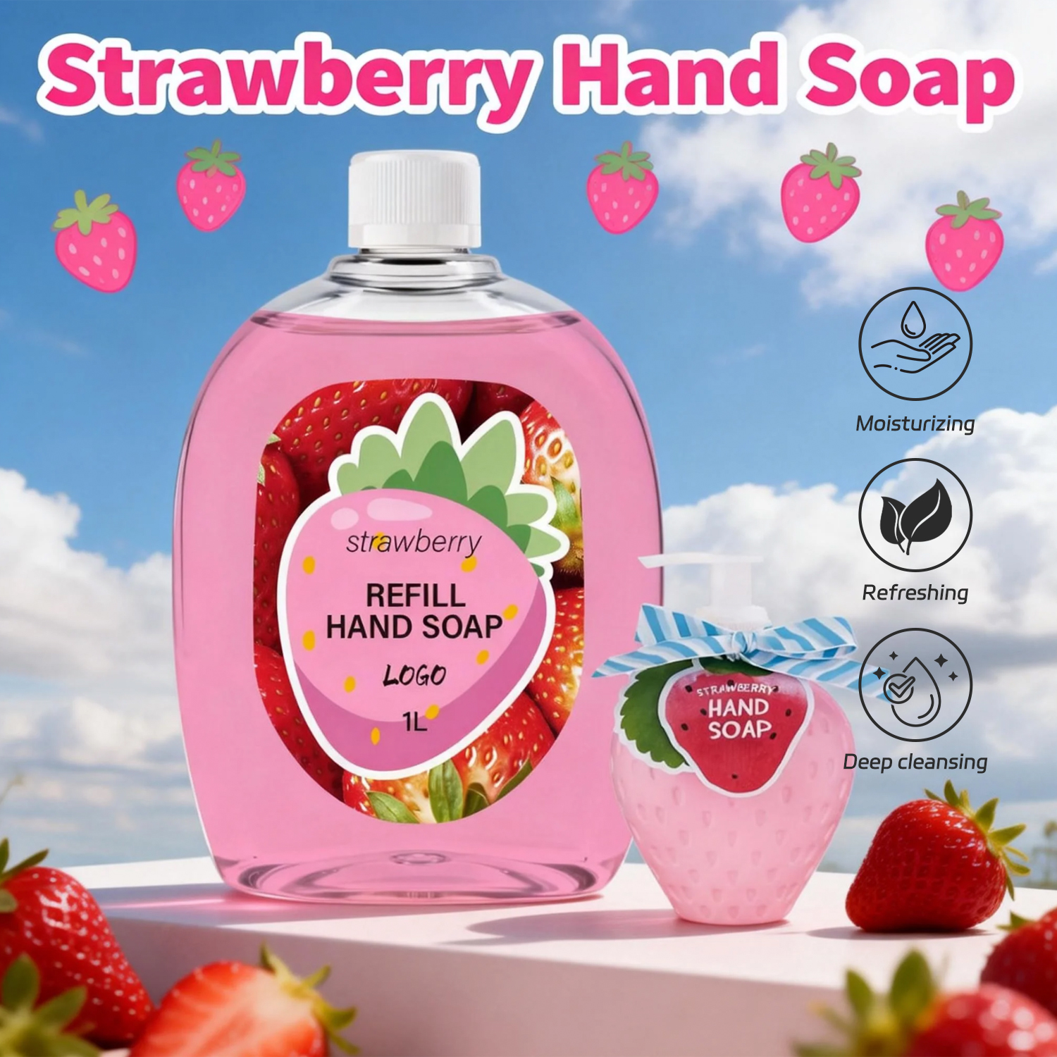 Oem Wholesale Factory Big Refill Pack Private Label Organic Fruit Natural Liquid Transparent Moisturizing Deep Cleansing Soap