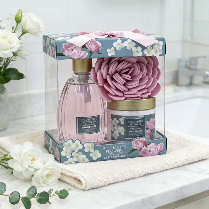 Oem Luxury Natural Organic Floral Extract Skincare Gift Set For Home Spa Aromatherapy Spa Flower Bath Body Kit