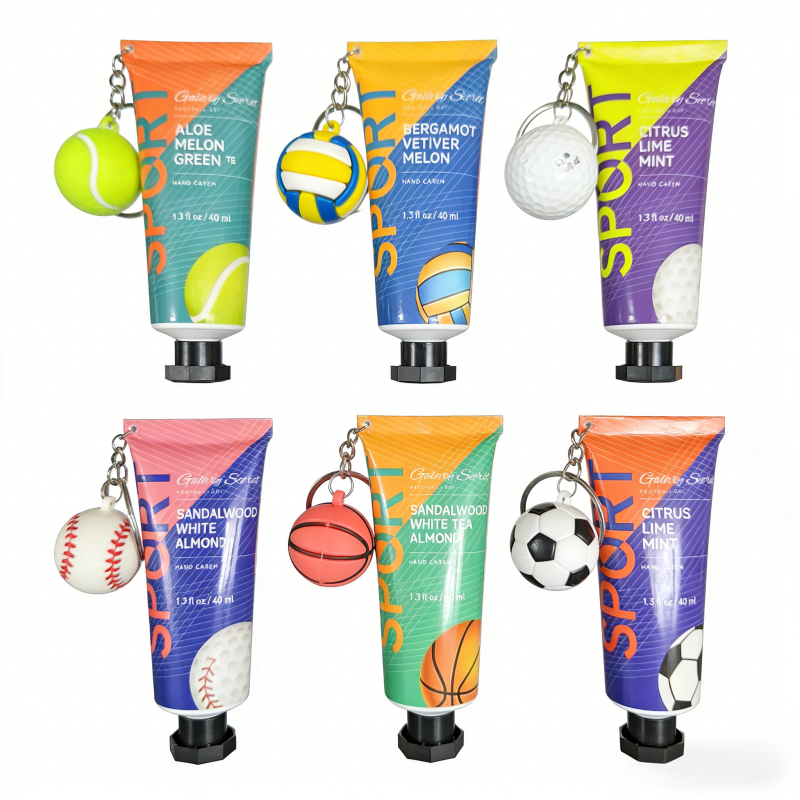 Oem Men Sport Hand Cream Keychain Bergamot Vetiver Scent Travel Size Portable Aluminum Plastic Tube For Outdoor Activity
