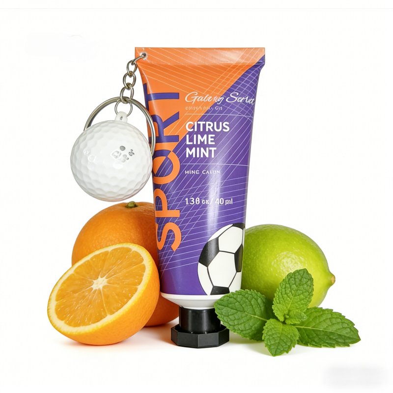 Oem Men Sport Hand Cream Keychain Bergamot Vetiver Scent Travel Size Portable Aluminum Plastic Tube For Outdoor Activity