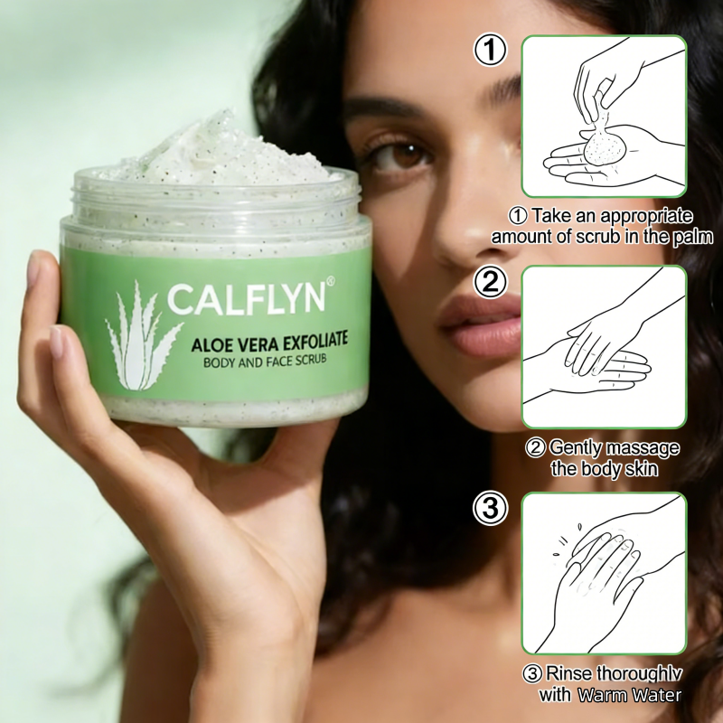 Oem Aloe Vera Exfoliate Scrub 150g Natural Body And Face Gentle Exfoliating Scrub Moisturizing Soothing Skin Care