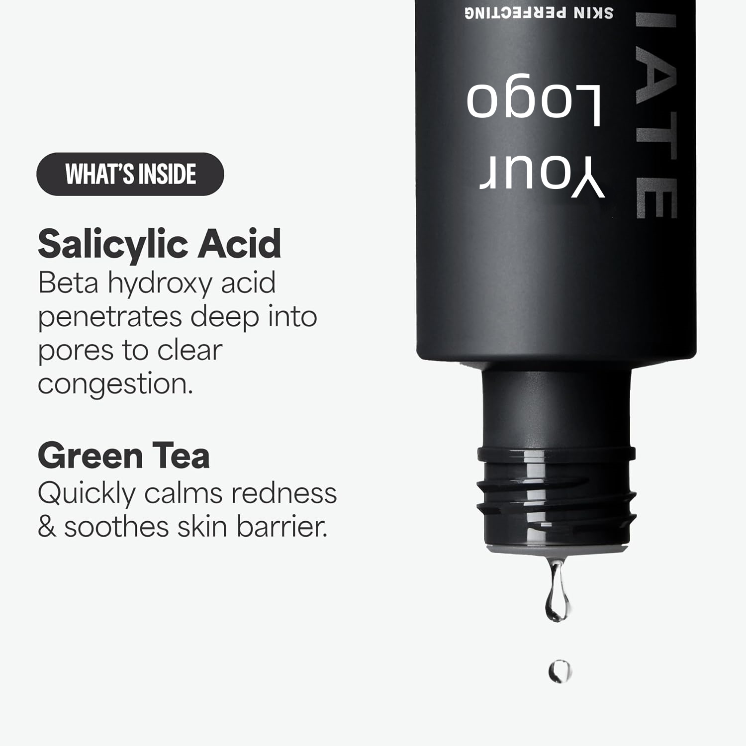 Oem/odm Private Label Salicylic Acid Serum Camellia Sinensis Leaf Extract Serum 2% Bha Liquid Exfoliant Salicylic Acid