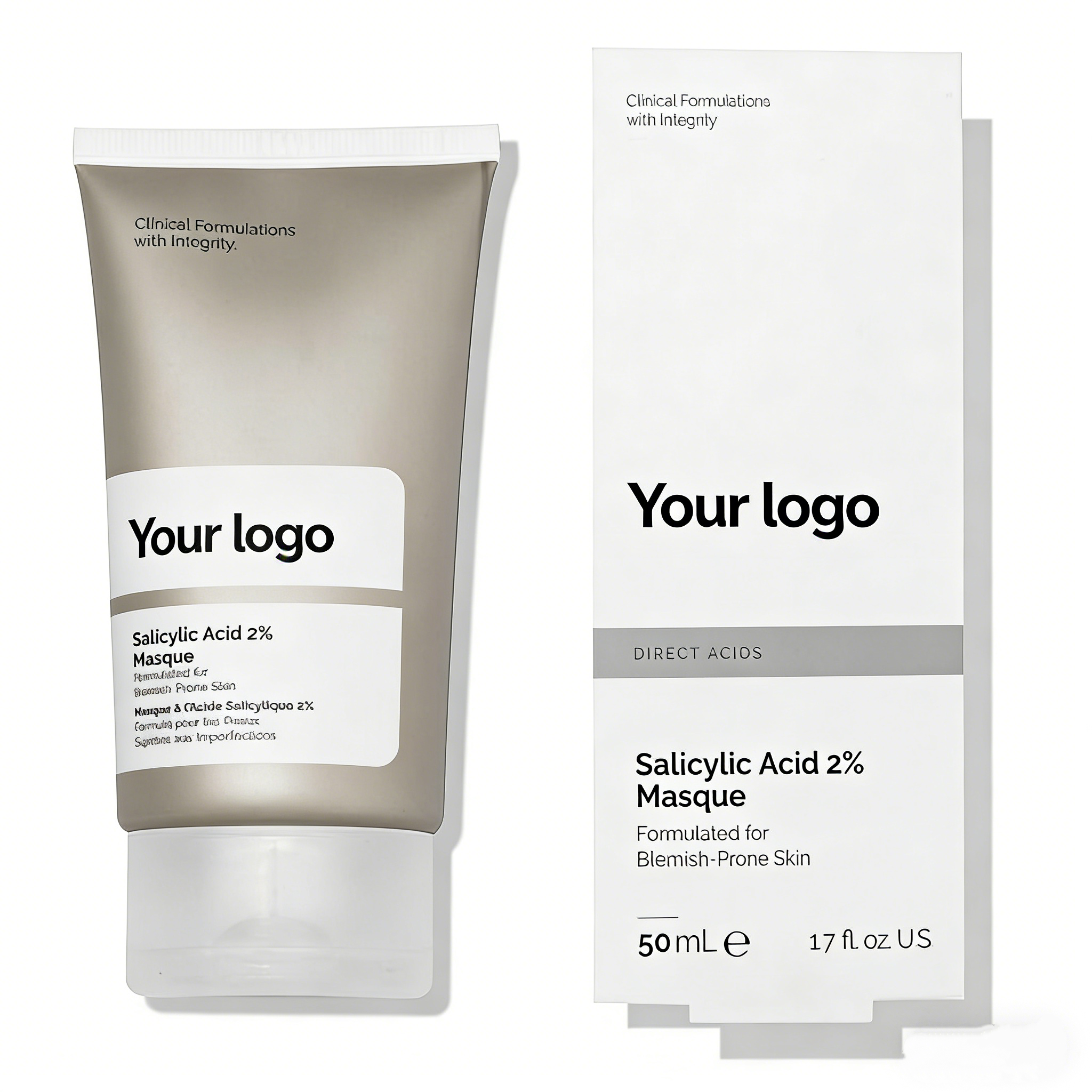 Oem/odm Private Label Facial Cream 2% Hba Salicylic Acid Masque Clear Pores And Exfoliate