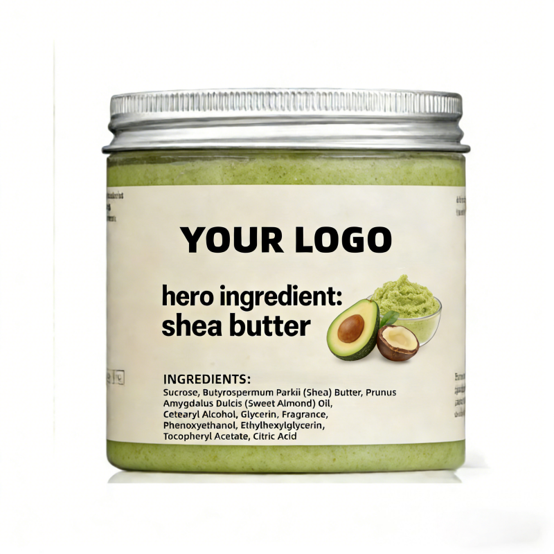 Organic Shea Butter With Vitamin E & Coconut-deep Moisturizing Body Scrub For Dry/sensitive Skin & Pregnant Women
