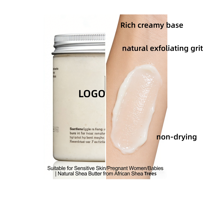 Organic Shea Butter With Vitamin E & Coconut-deep Moisturizing Body Scrub For Dry/sensitive Skin & Pregnant Women