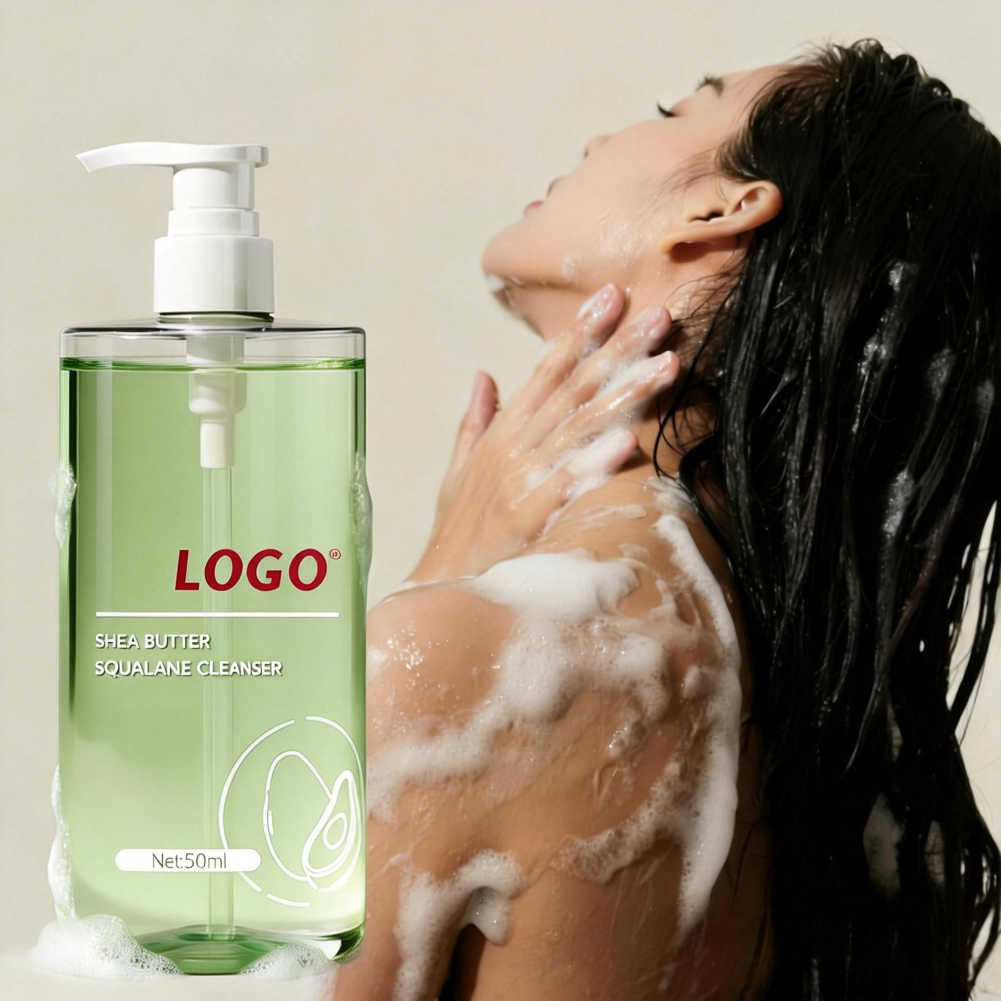 Oem Natural Shea Butter Infused Body Wash Skin Barrier Repair Non Greasy Shower Gel