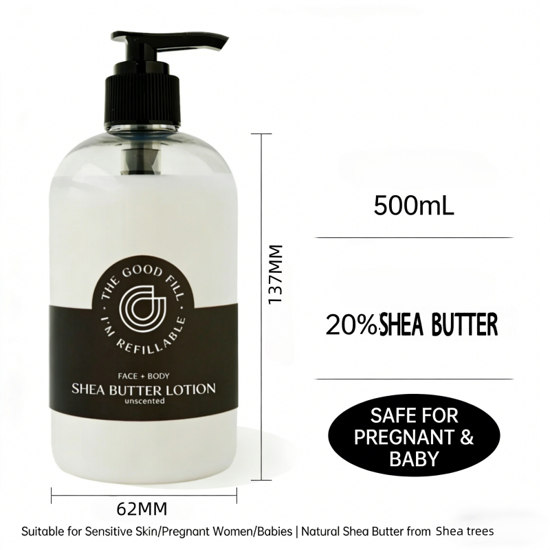 Oem Organic Eco-friendly Shea Butter Body Lotion 24h Hydration Face & Body Cream Unscented For Sensitive Skin