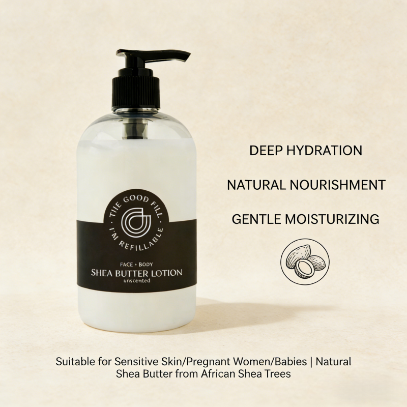 Oem Organic Eco-friendly Shea Butter Body Lotion 24h Hydration Face & Body Cream Unscented For Sensitive Skin