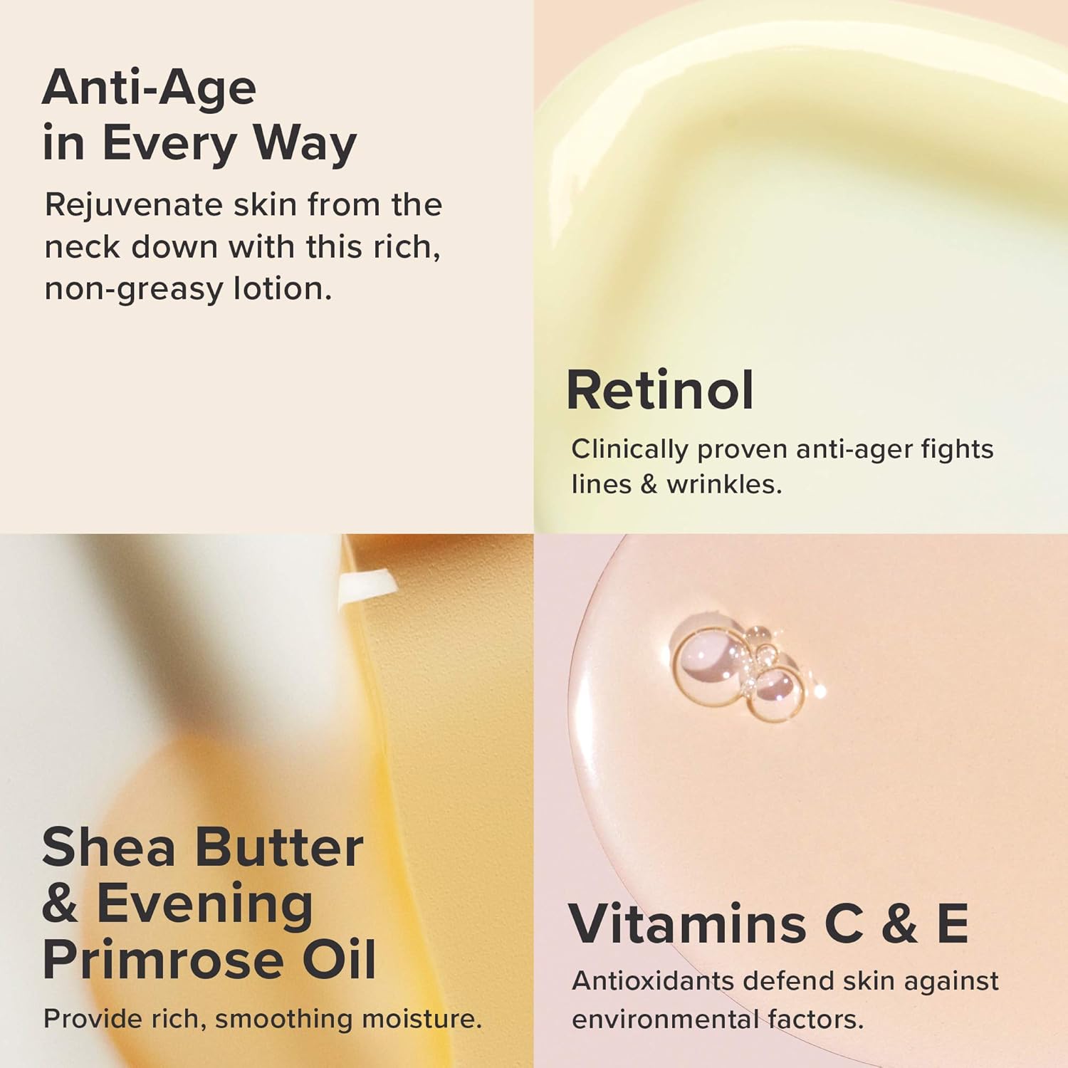 Oem/odm Hot Selling Hydrates & Softens Skin-smoothing With Antioxidants Retinol Anti-aging Moisturizing Treatment Body Lotion