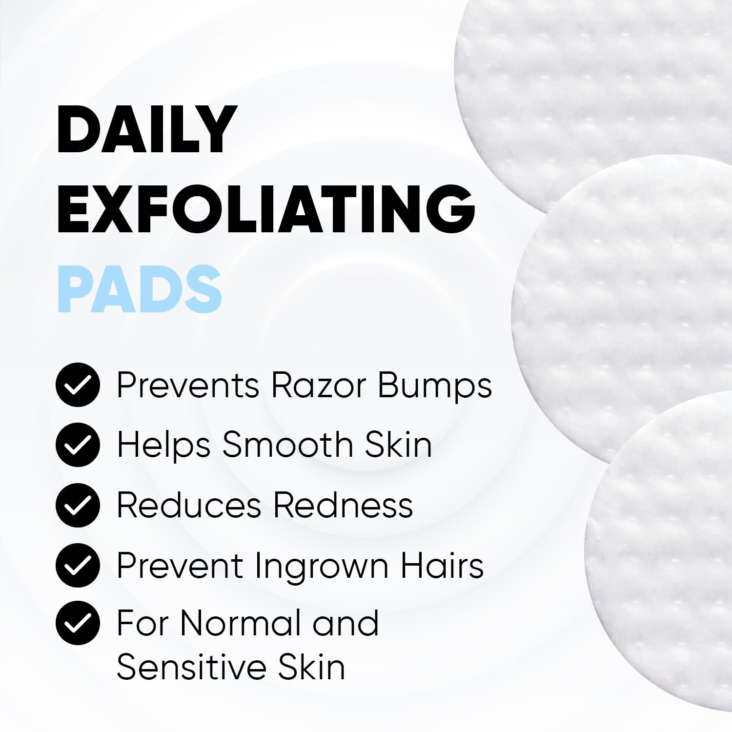 Private Label Best Quality Salicylic Acid Ingrown Hair Exfoliating Pads Safety And Gentle Bump Eliminating Peeling Pads