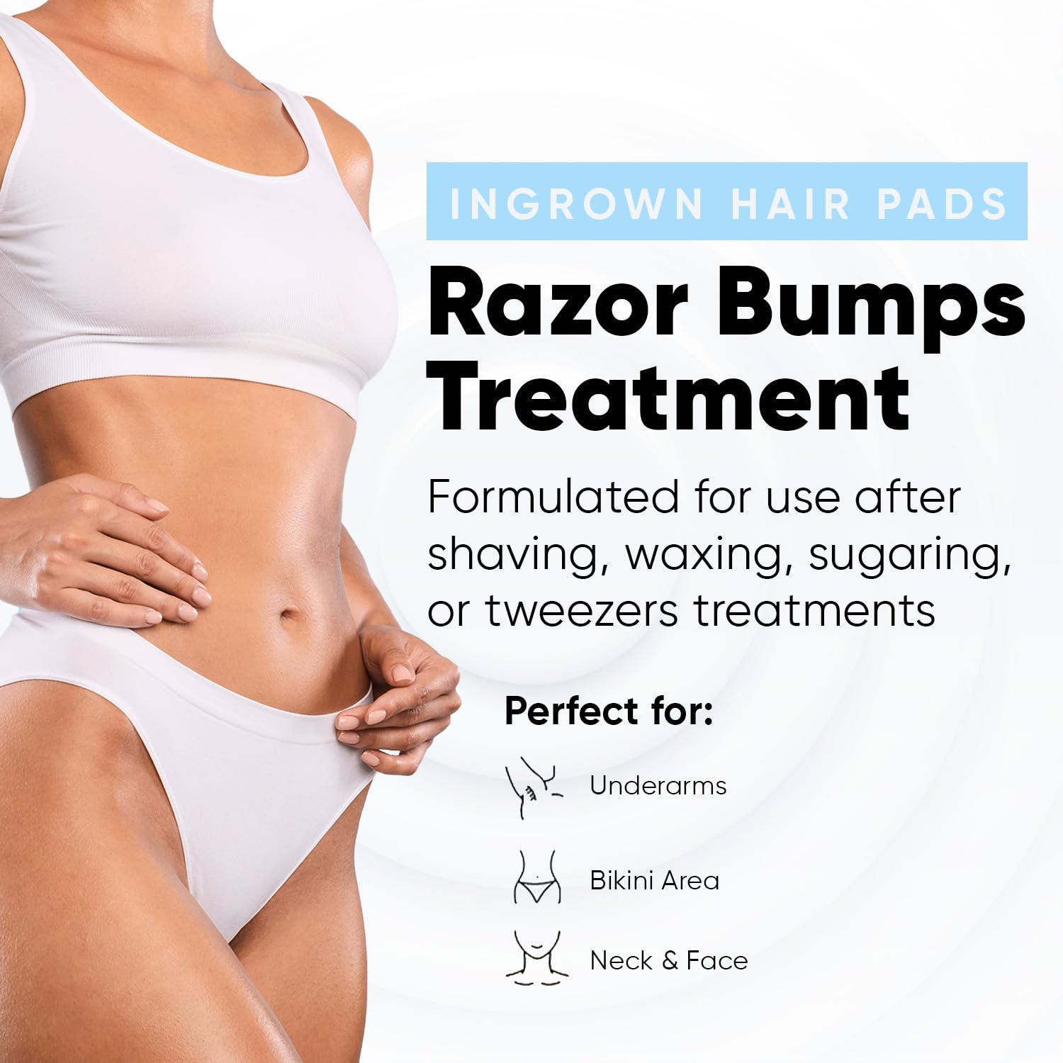 Private Label Best Quality Salicylic Acid Ingrown Hair Exfoliating Pads Safety And Gentle Bump Eliminating Peeling Pads