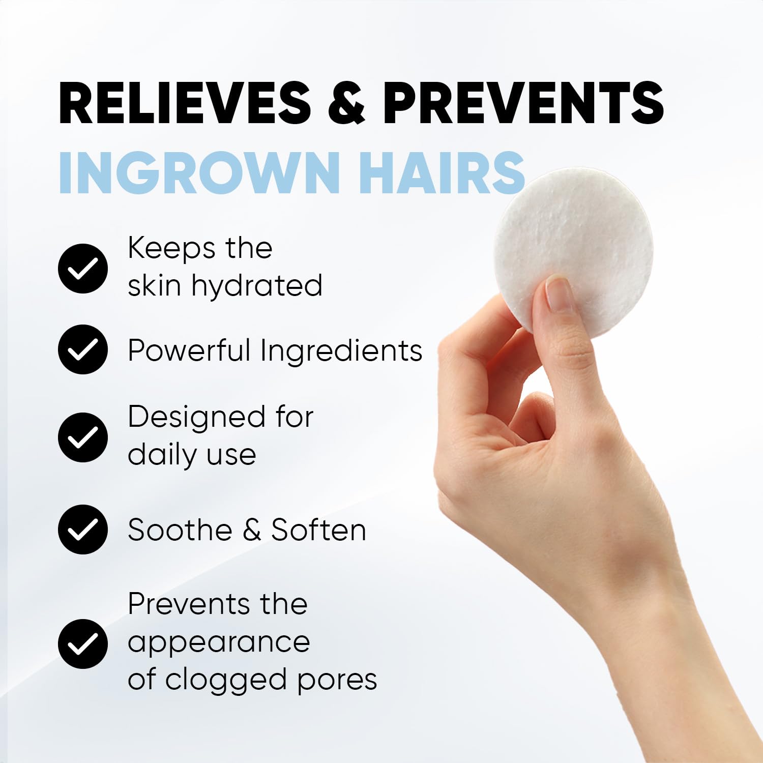 Private Label Best Quality Salicylic Acid Ingrown Hair Exfoliating Pads Safety And Gentle Bump Eliminating Peeling Pads