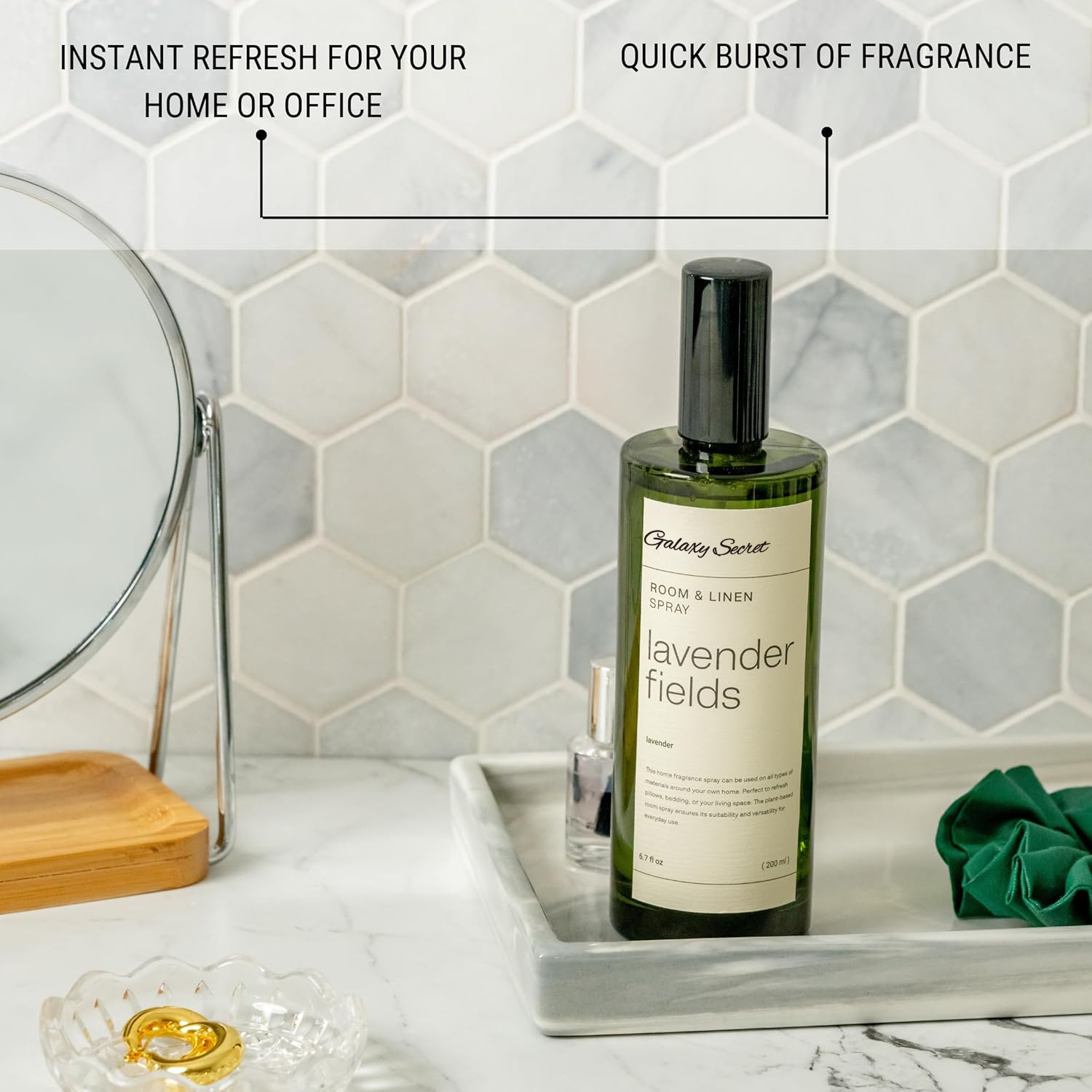 Galaxy Secret Hot Selling Eco-friendly Long-lasting Lavender Santal Woods Room Freshener Soothing Aroma Mist Pillow Linen Spray
