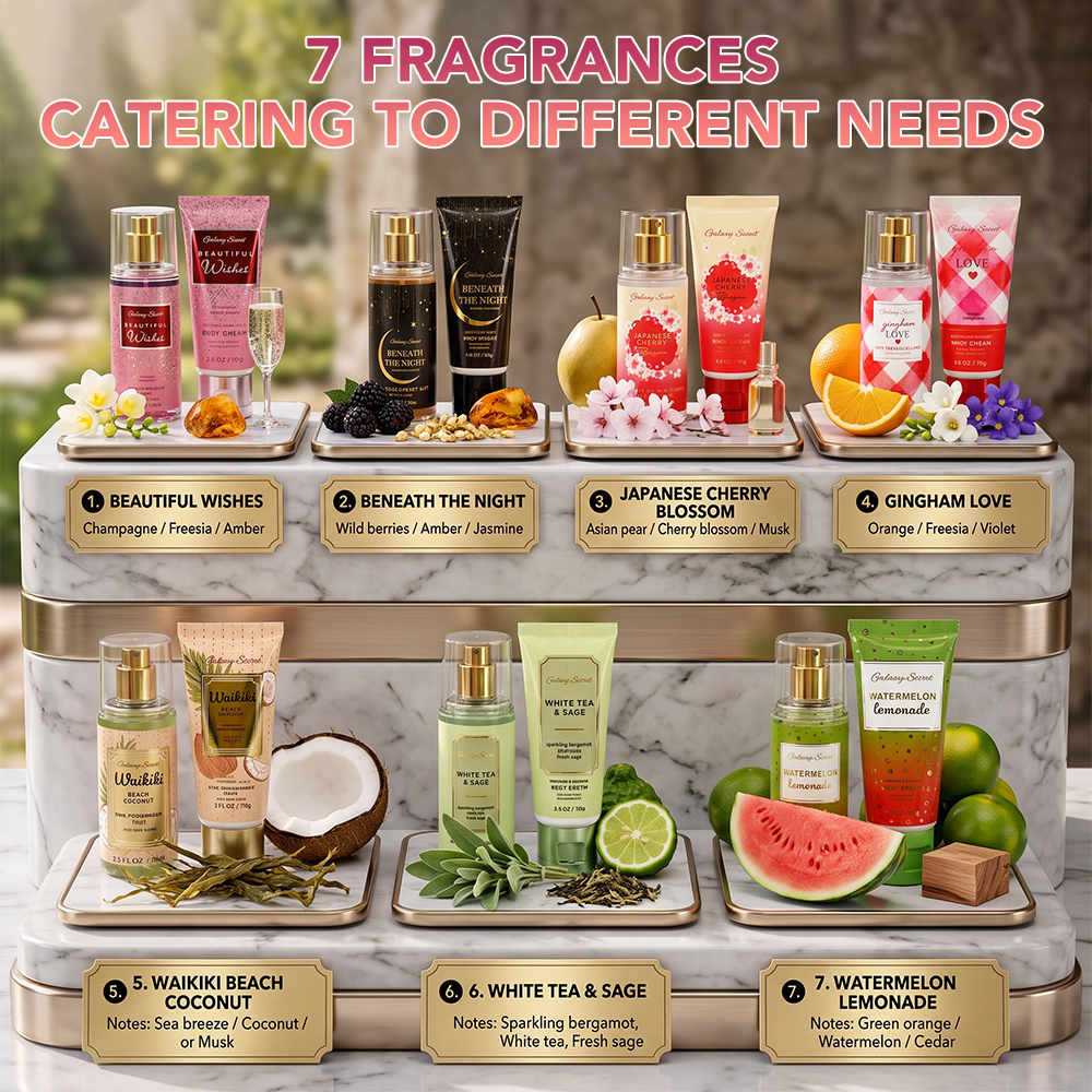 Body Mist 80ml Mini Travel Set With Body Cream Designer Fragrance Custom Scent Private Label Hydrating Long Lasting Gift Kit