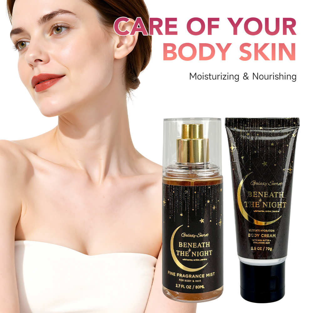 Body Mist 80ml Mini Travel Set With Body Cream Designer Fragrance Custom Scent Private Label Hydrating Long Lasting Gift Kit