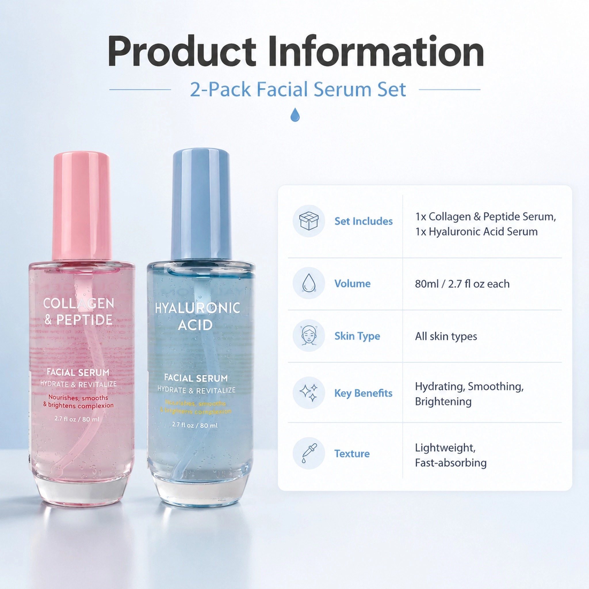 Private Label Collagen Peptides & Ha Facial Serum For Anti-aging Firming Moisturizing Face Containing Explosive Beads Face Serum