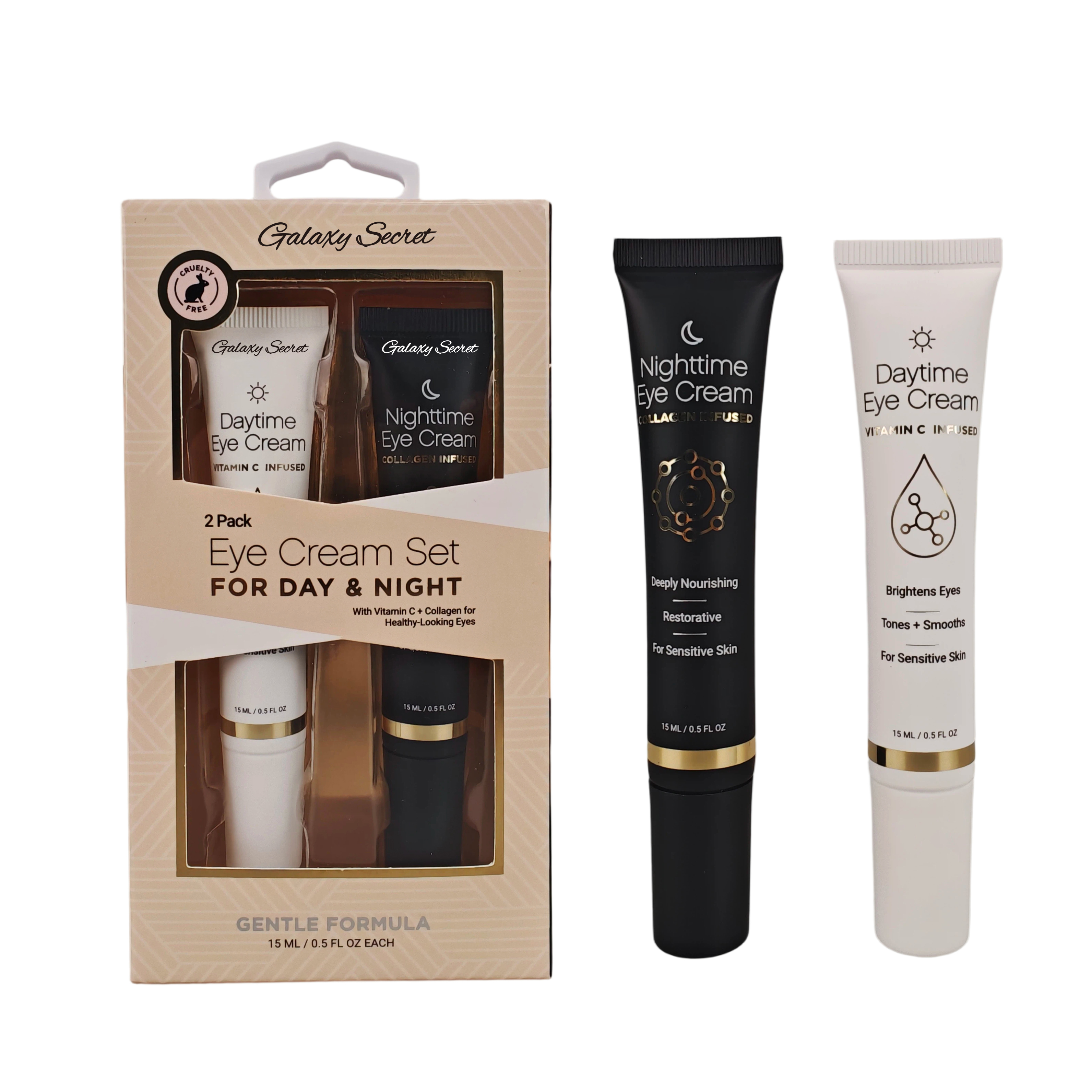 Hot Selling Oem/odm Eyes Cream Set For Day & Night Care With Vitamin C And Collagen For Brightening And Firming Eyes Skin