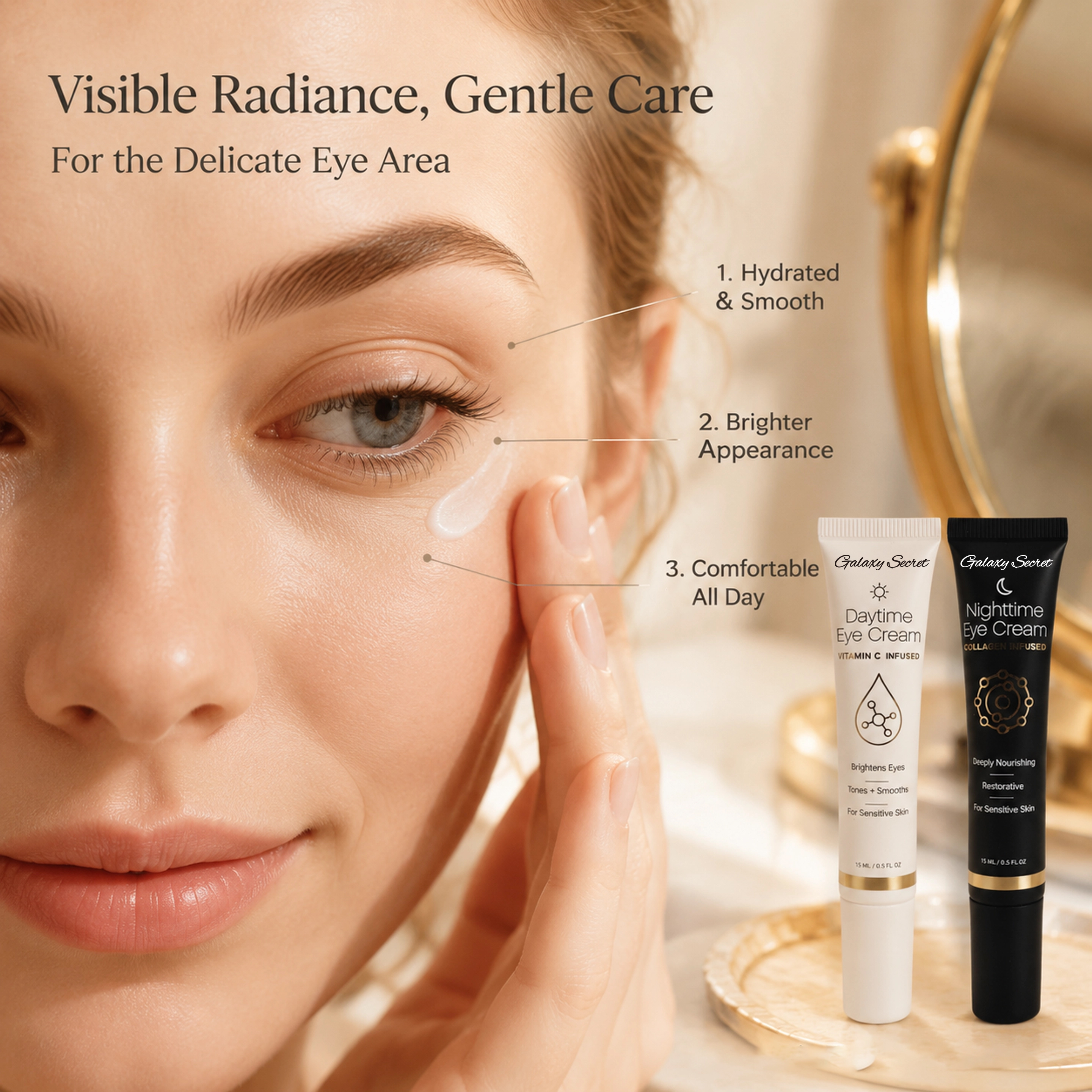 Hot Selling Oem/odm Eyes Cream Set For Day & Night Care With Vitamin C And Collagen For Brightening And Firming Eyes Skin