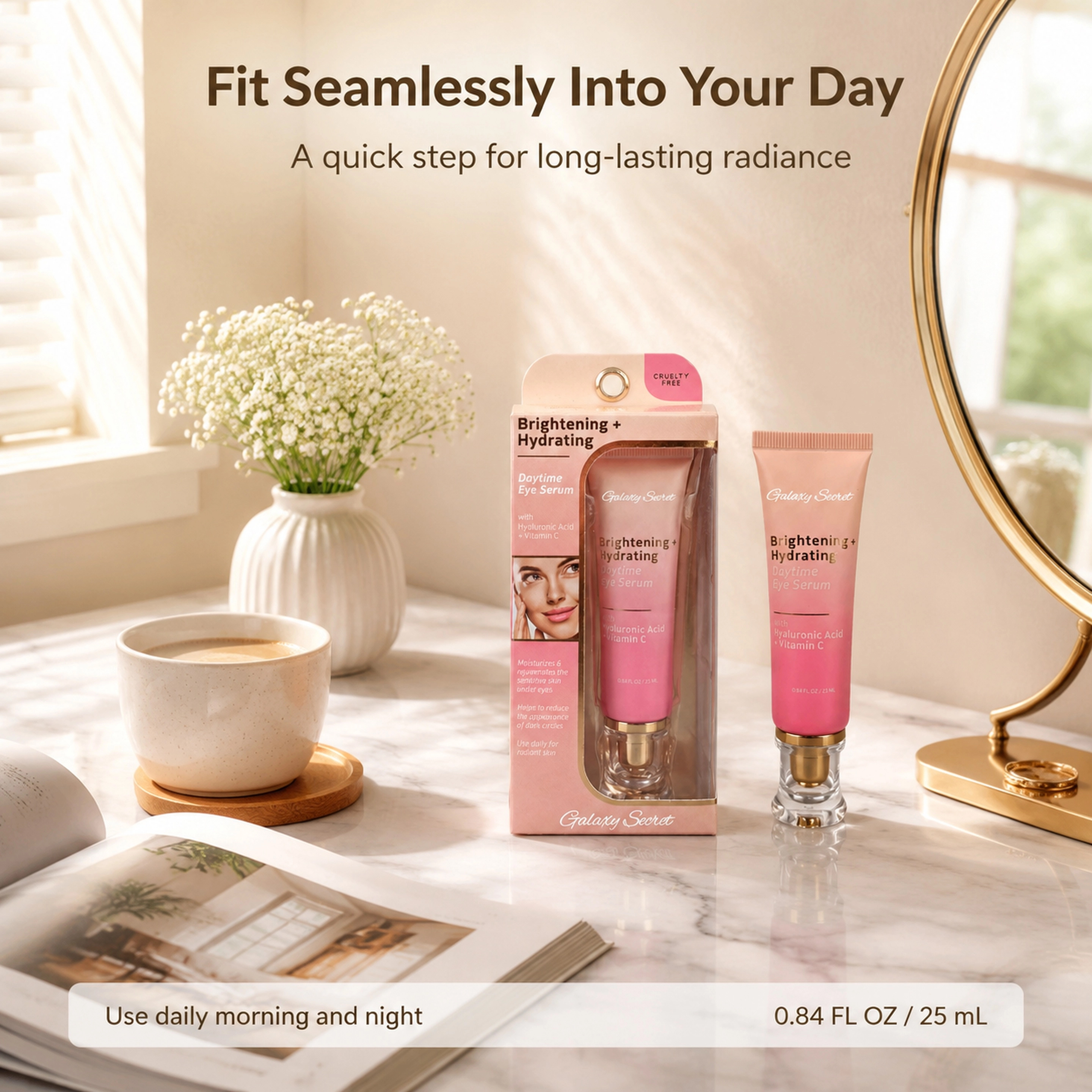 Hot Selling Oem/odm Daytime Brightening & Hydrating Eyes Serum With Ha And Vitamin C Serum Suitable All Skin Type Eyes Serum