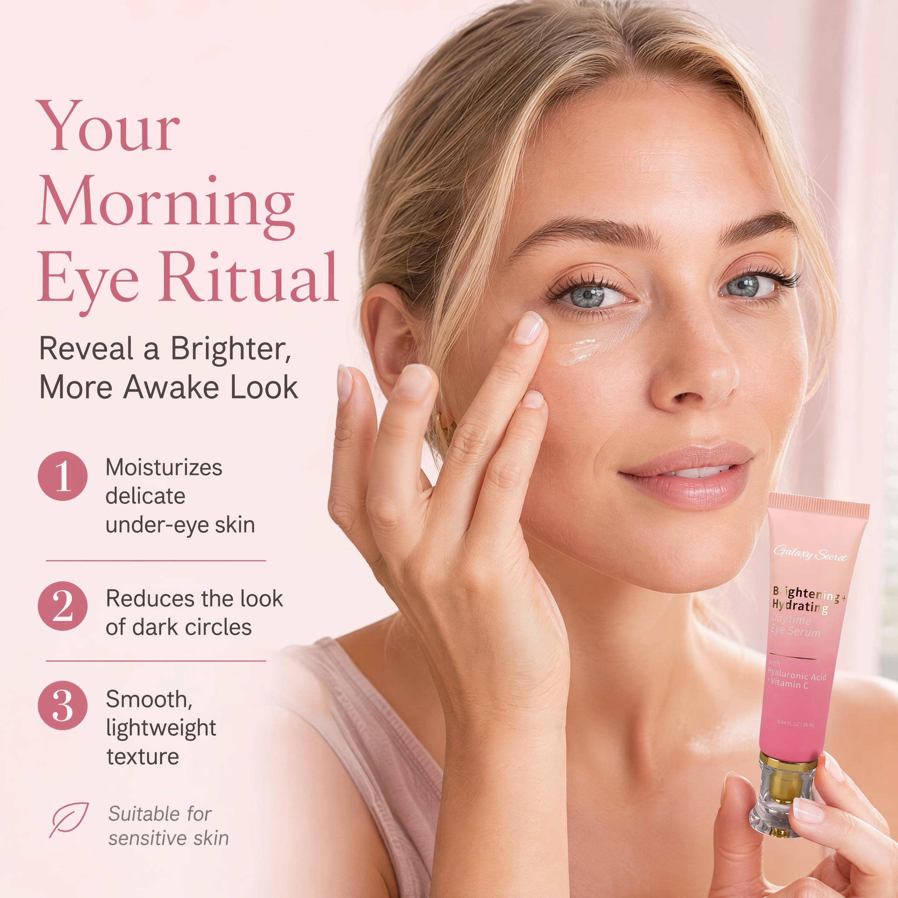 Hot Selling Oem/odm Daytime Brightening & Hydrating Eyes Serum With Ha And Vitamin C Serum Suitable All Skin Type Eyes Serum