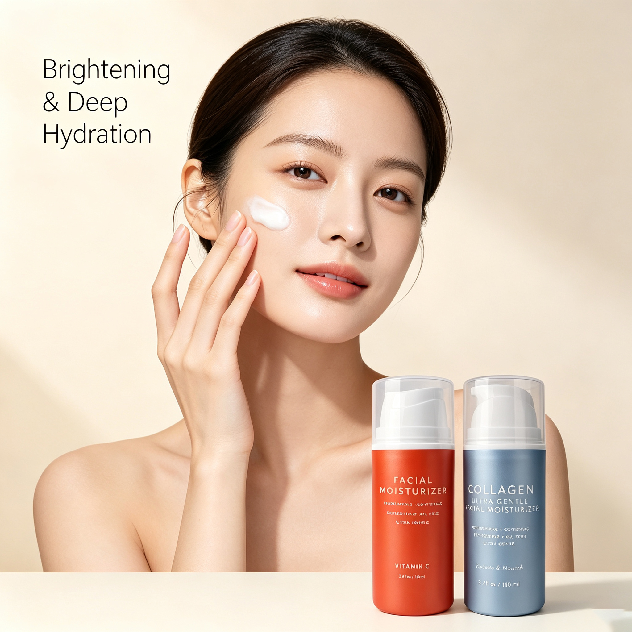 Private Label Nourish Hydrating Facial Moisturizer Cream Lotion With Vitamin C & Collagen For Brightening Face Moisturizer Cream