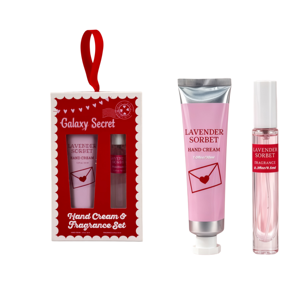 Private Label Custom Travel Body Care Gift Set For Women Moisturizing Hand Cream Perfume Wholesale 2 In 1 Holiday Valentine Gift