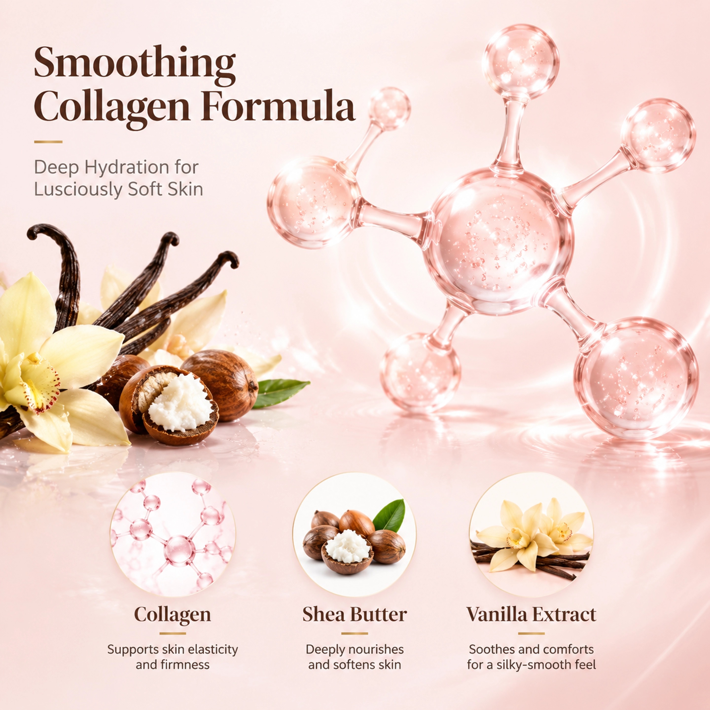 Hot Selling Body Moisturizer Cream With Collagen Shea Butter & Vanilla Deep Hydration For All Skin Type Moisturizing Body Cream