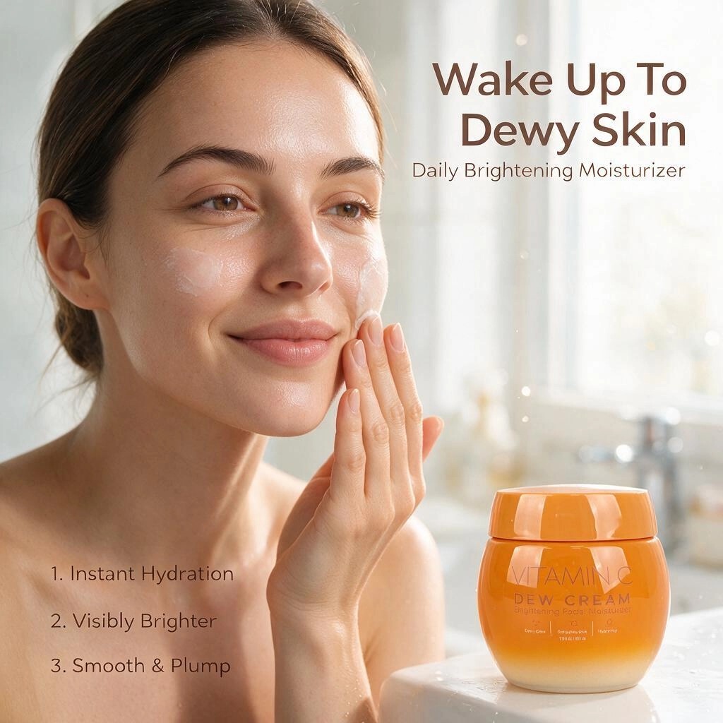 Odm/oem Hot Selling Vitamin C Brightening Facial Dew Cream Moisturizer For Day & Night All Skin Type Daily Face Moisturizer
