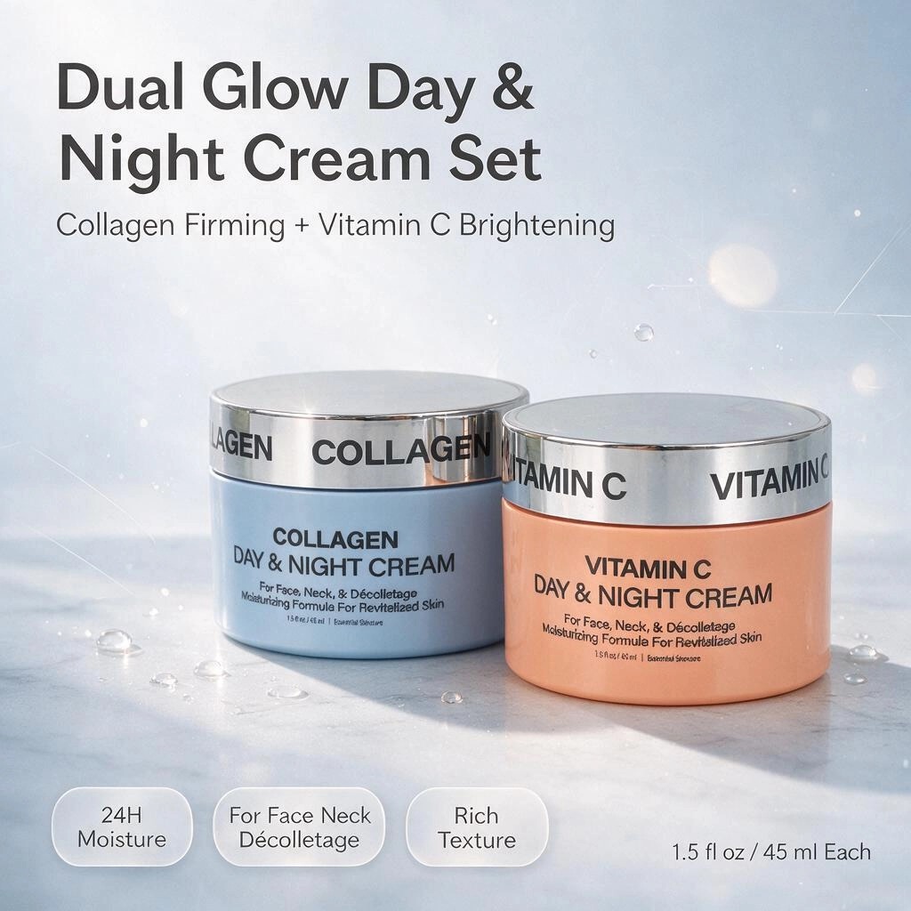 Prival Label Customizable Dual Glow Day & Night Cream Vitamin C Collagen For Deep Hydration & Boosts Skin Elasticity Face Cream