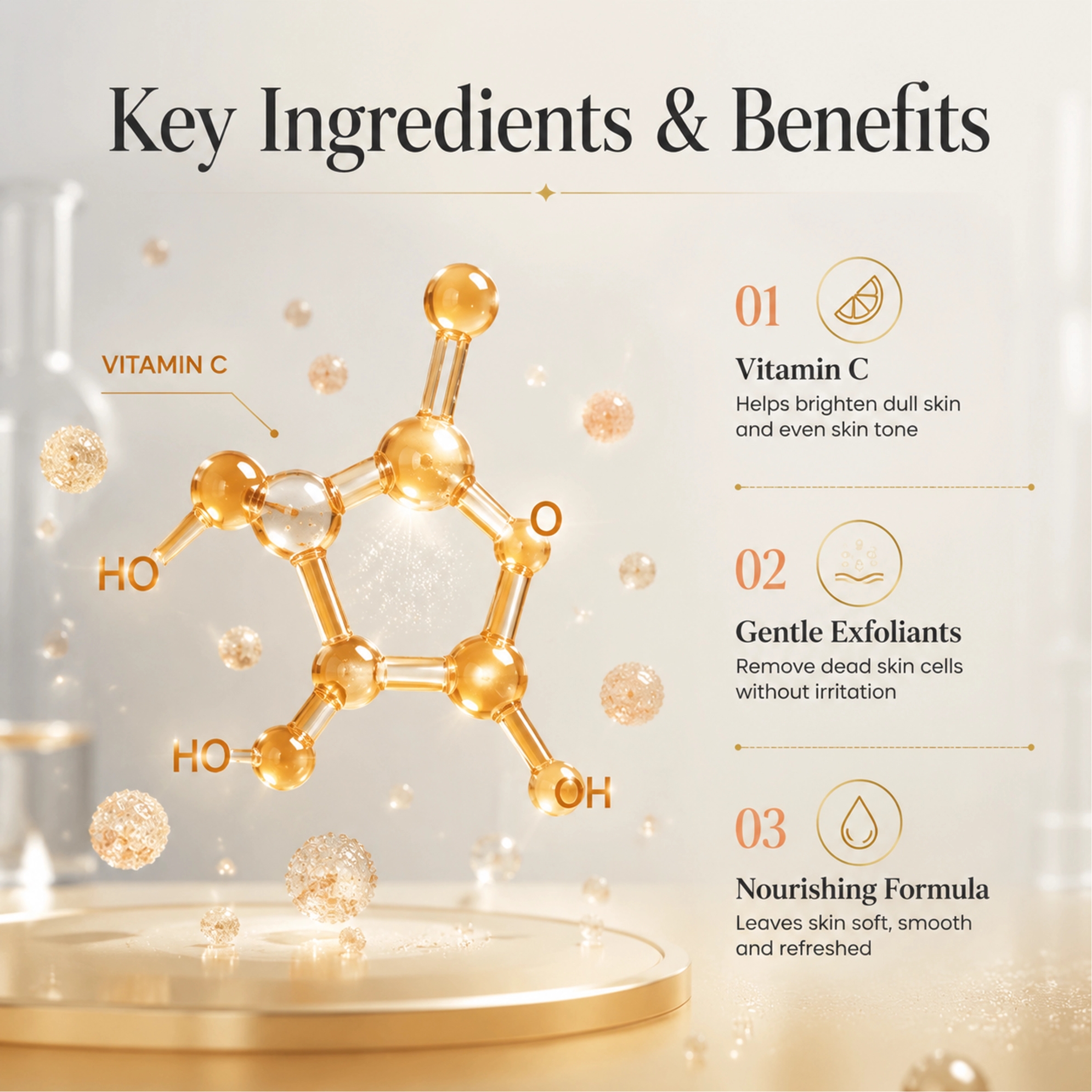 Private Label Deep Exfoliation Vitamin C Facial Scrub To Exfoliate Brighten Soften And Smooth Skin For All Skin Type Face Scrub