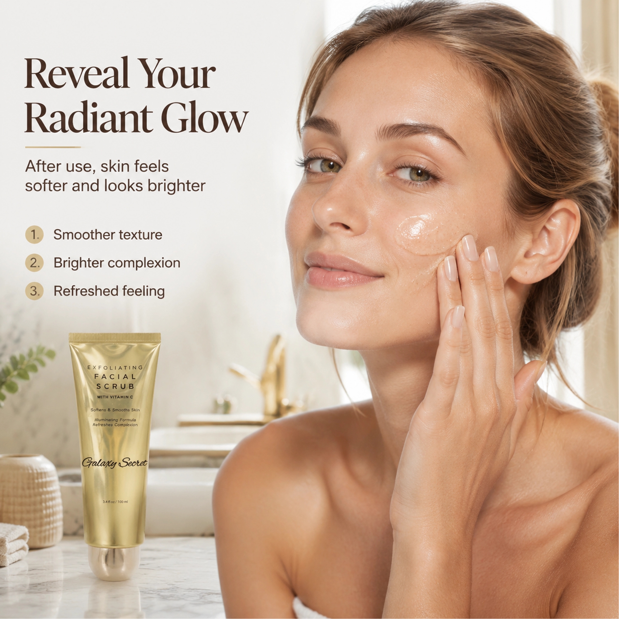 Private Label Deep Exfoliation Vitamin C Facial Scrub To Exfoliate Brighten Soften And Smooth Skin For All Skin Type Face Scrub