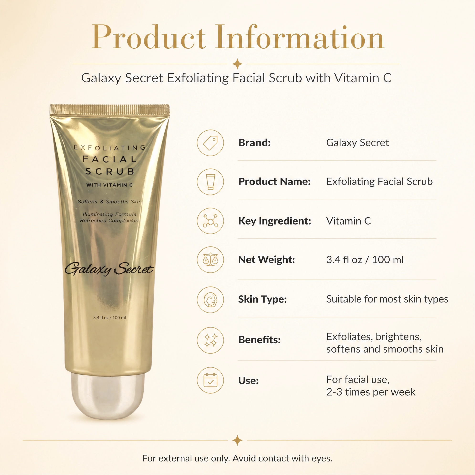 Private Label Deep Exfoliation Vitamin C Facial Scrub To Exfoliate Brighten Soften And Smooth Skin For All Skin Type Face Scrub
