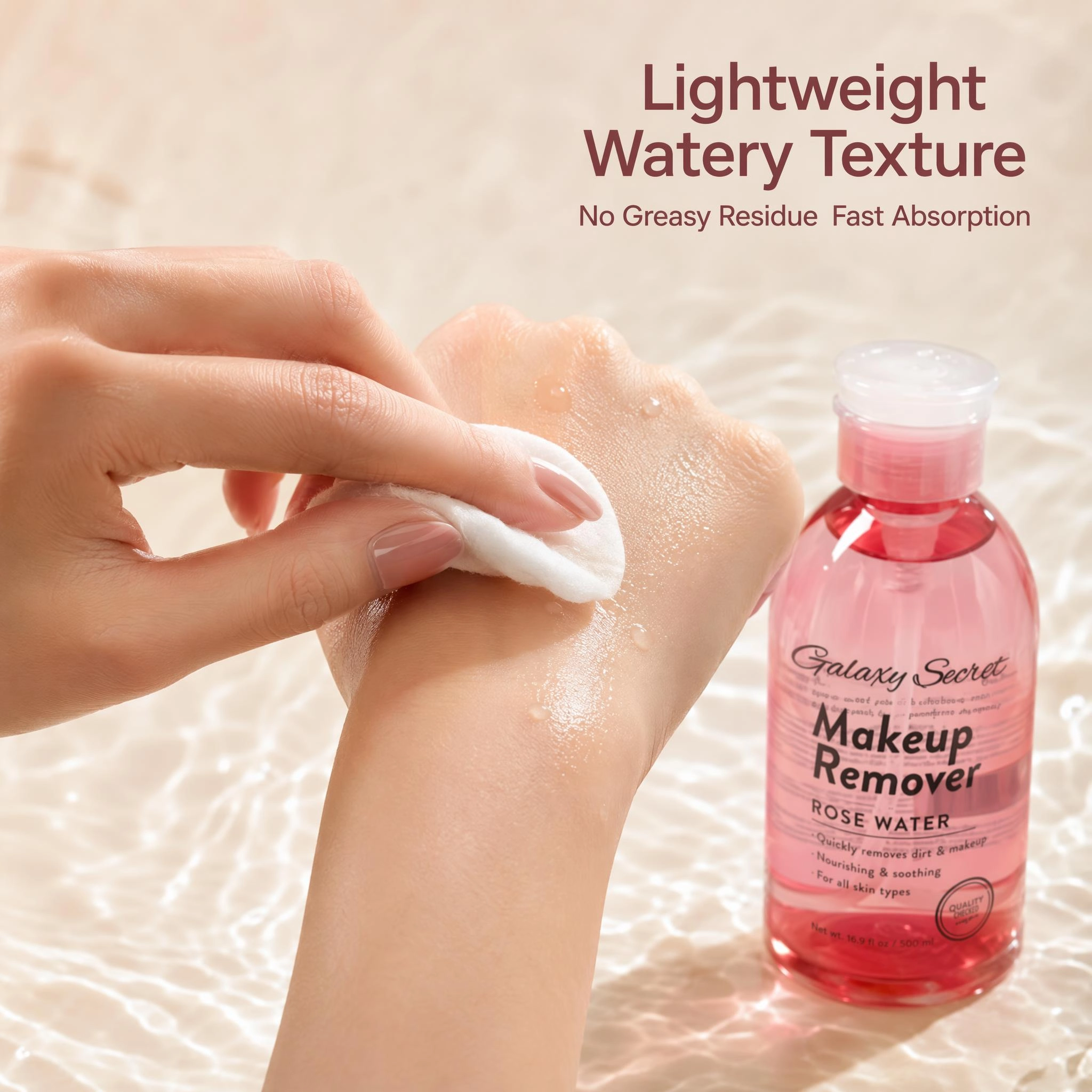 Micellar Water Makeup Remover 500ml Gentle Rose No Rinse Cleansing Water Private Label Facial Remover For All Skin Types