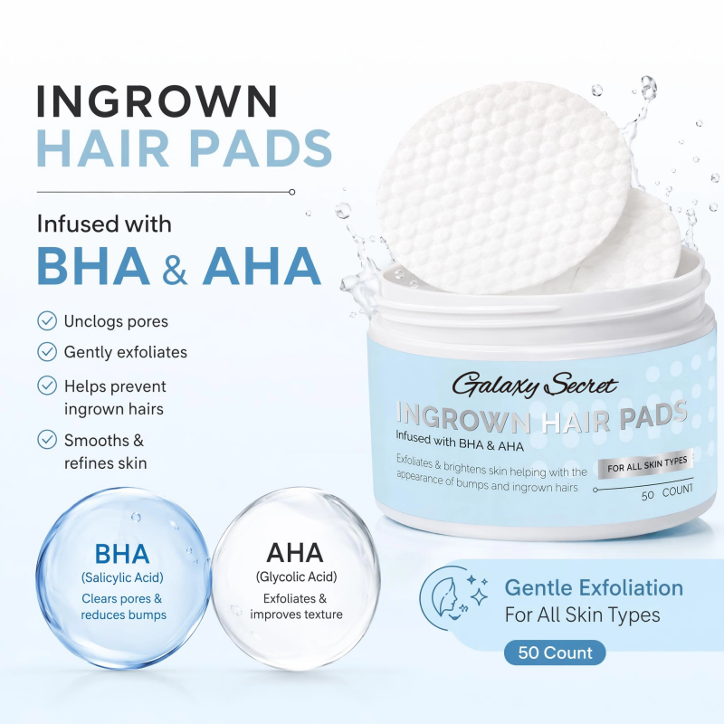 Ingrown Hair Pads Infused With Aha & Bha Gentle Exfoliating Prevent Ingrown Hairs Private Label Custom Logo Wholesale
