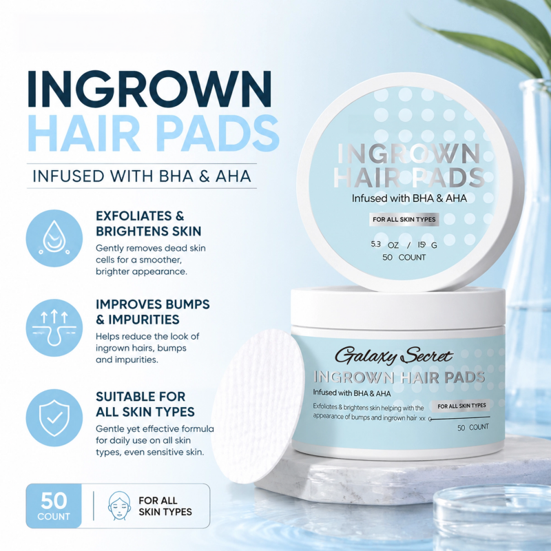 Ingrown Hair Pads Infused With Aha & Bha Gentle Exfoliating Prevent Ingrown Hairs Private Label Custom Logo Wholesale