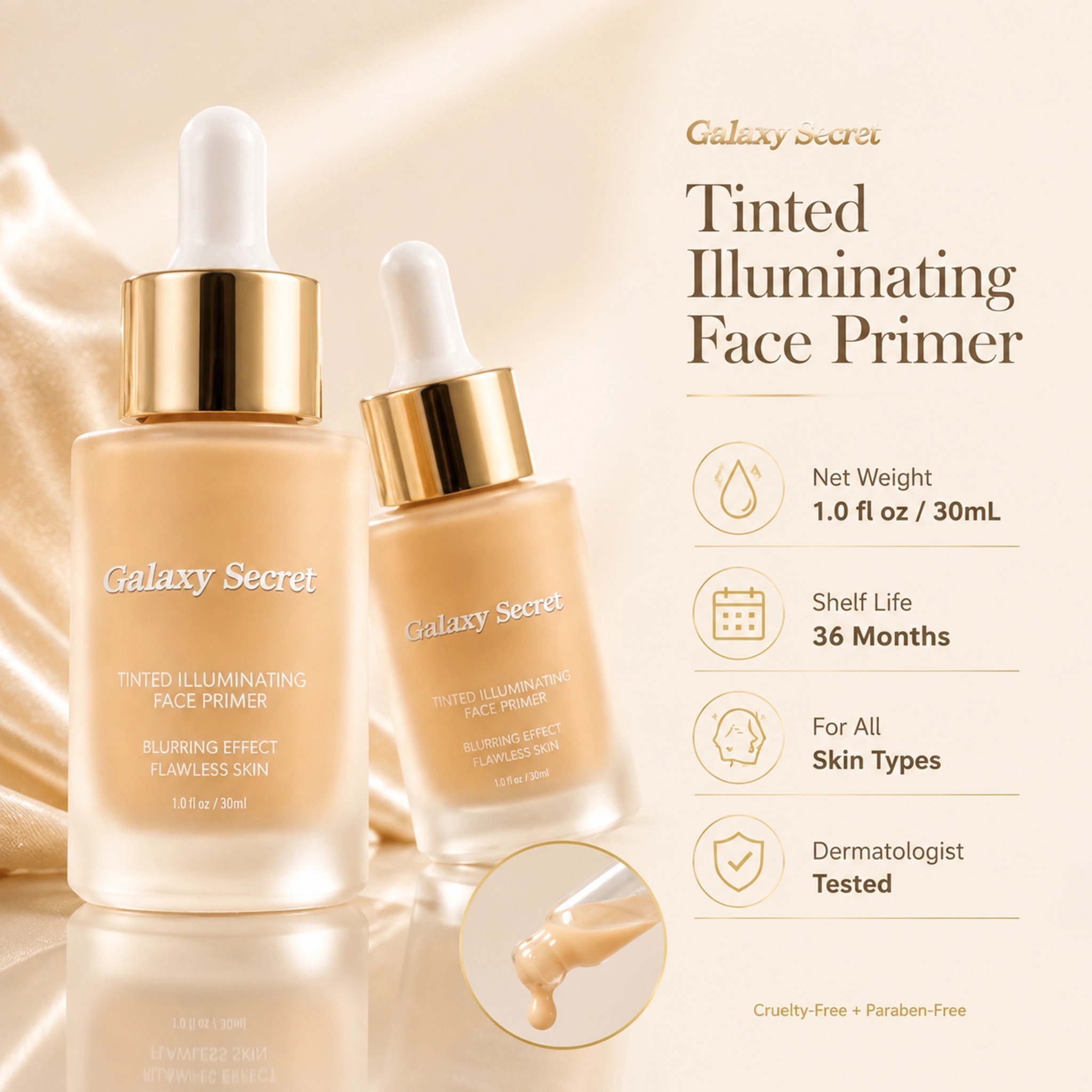 Tinted Illuminating Face Primer Pore Blurring Minimizer Glow Makeup Hydrating Lightweight Private Label Custom Logo Wholesale