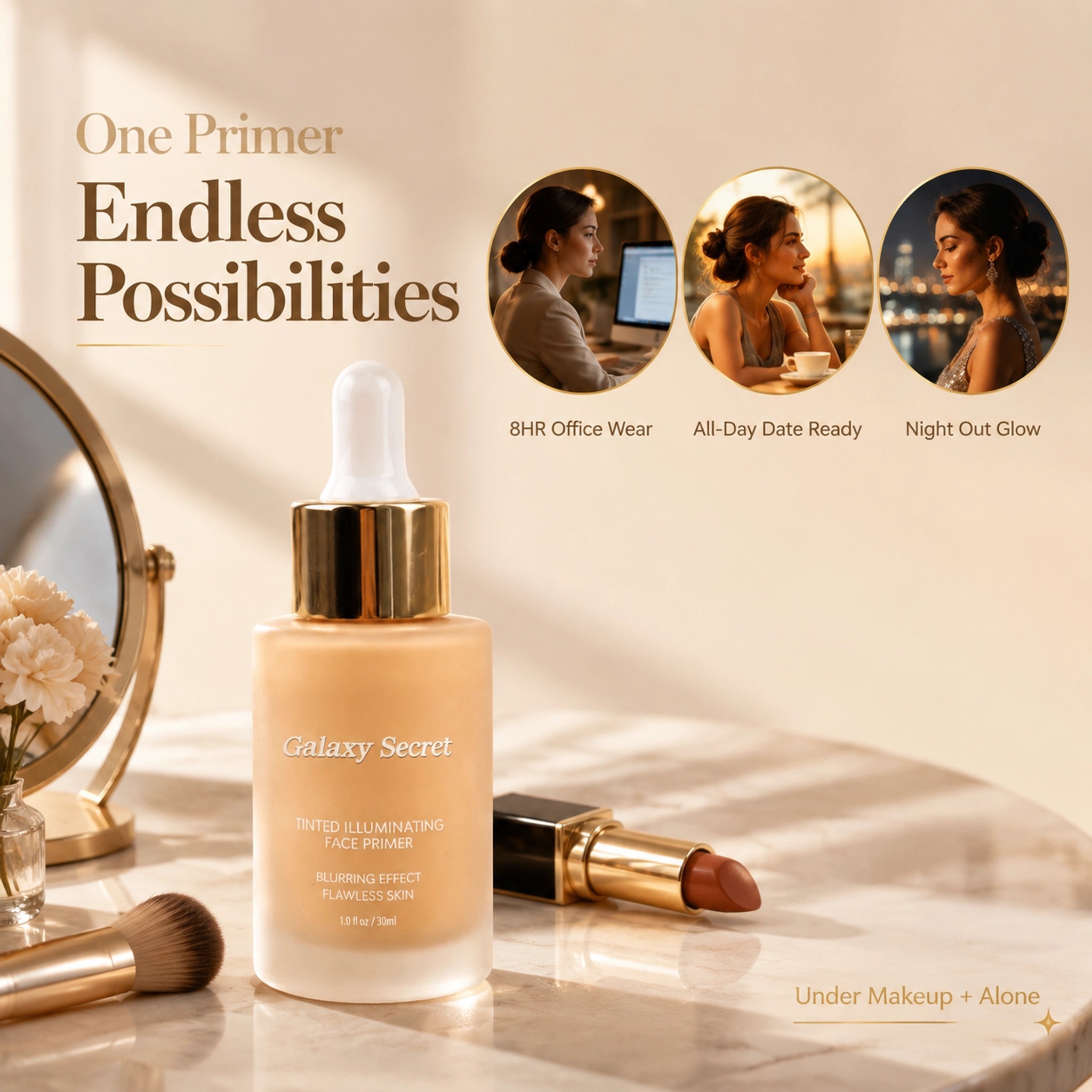 Tinted Illuminating Face Primer Pore Blurring Minimizer Glow Makeup Hydrating Lightweight Private Label Custom Logo Wholesale