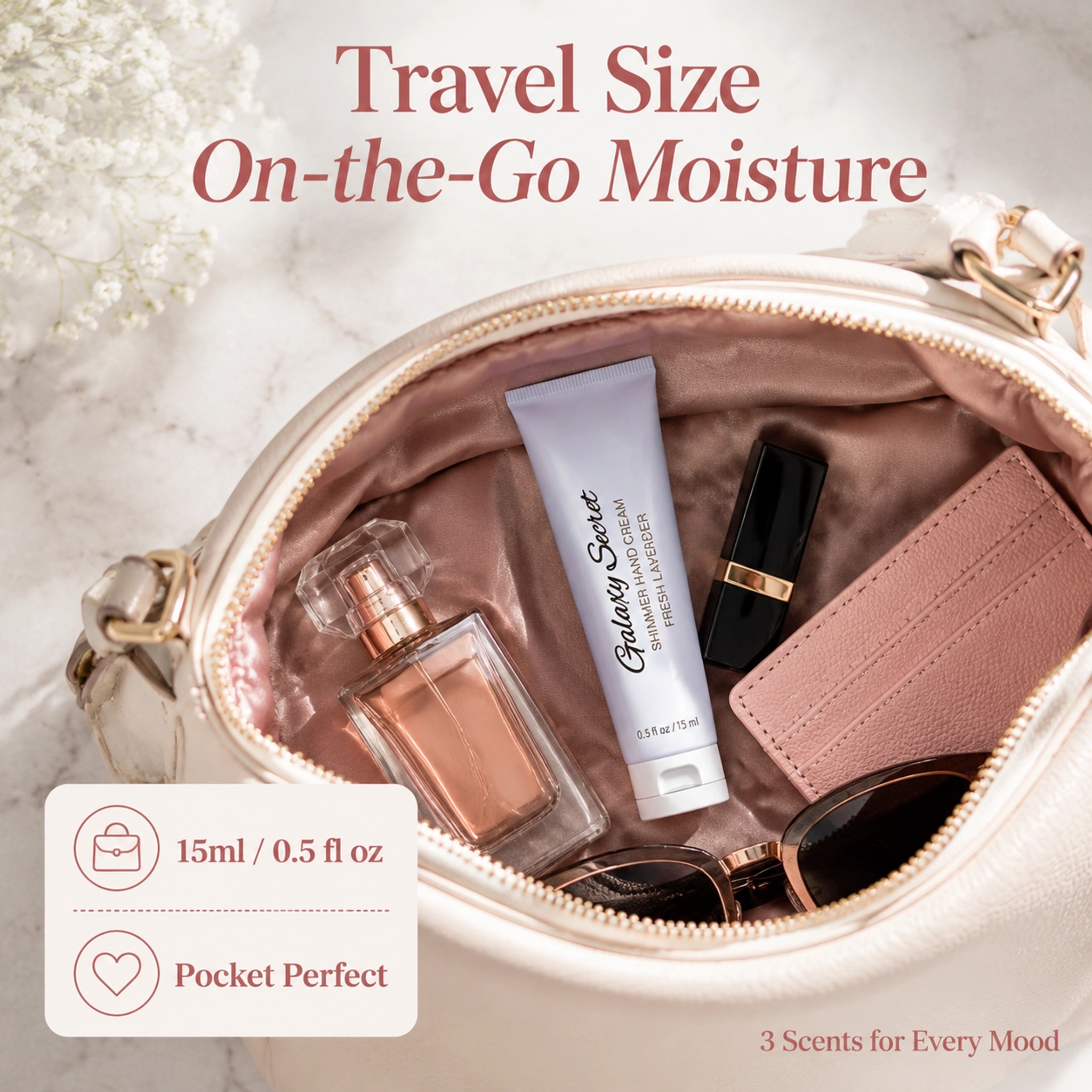 Shimmer Hand Cream Set Private Label 3 Pack Cherry Vanilla Strawberry Moisturizing Travel Size Gift Set For Women