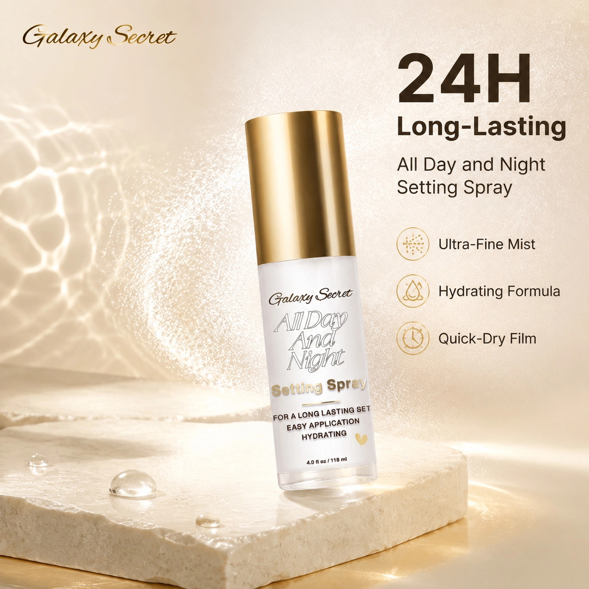 Hydrating Setting Spray 118ml All Day Night Long Lasting Makeup Fixing Mist Private Label Custom Logo Wholesale