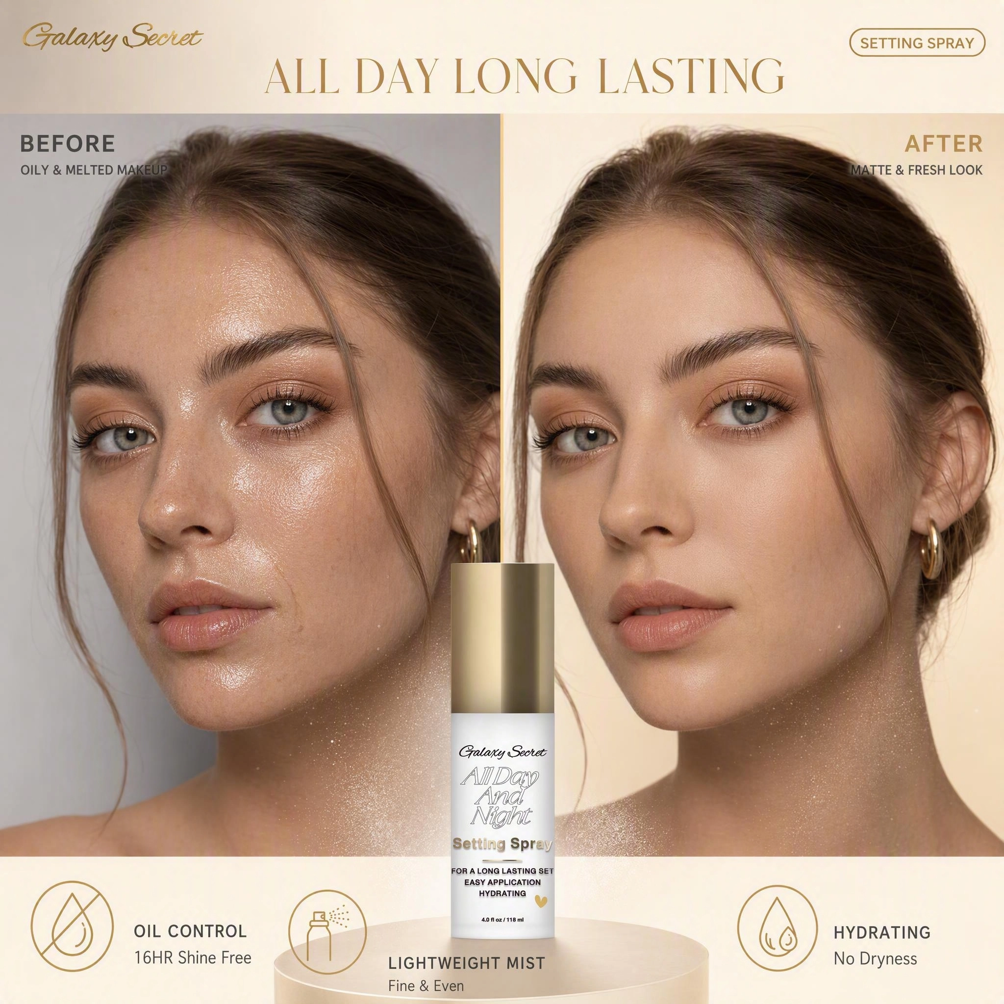 Hydrating Setting Spray 118ml All Day Night Long Lasting Makeup Fixing Mist Private Label Custom Logo Wholesale