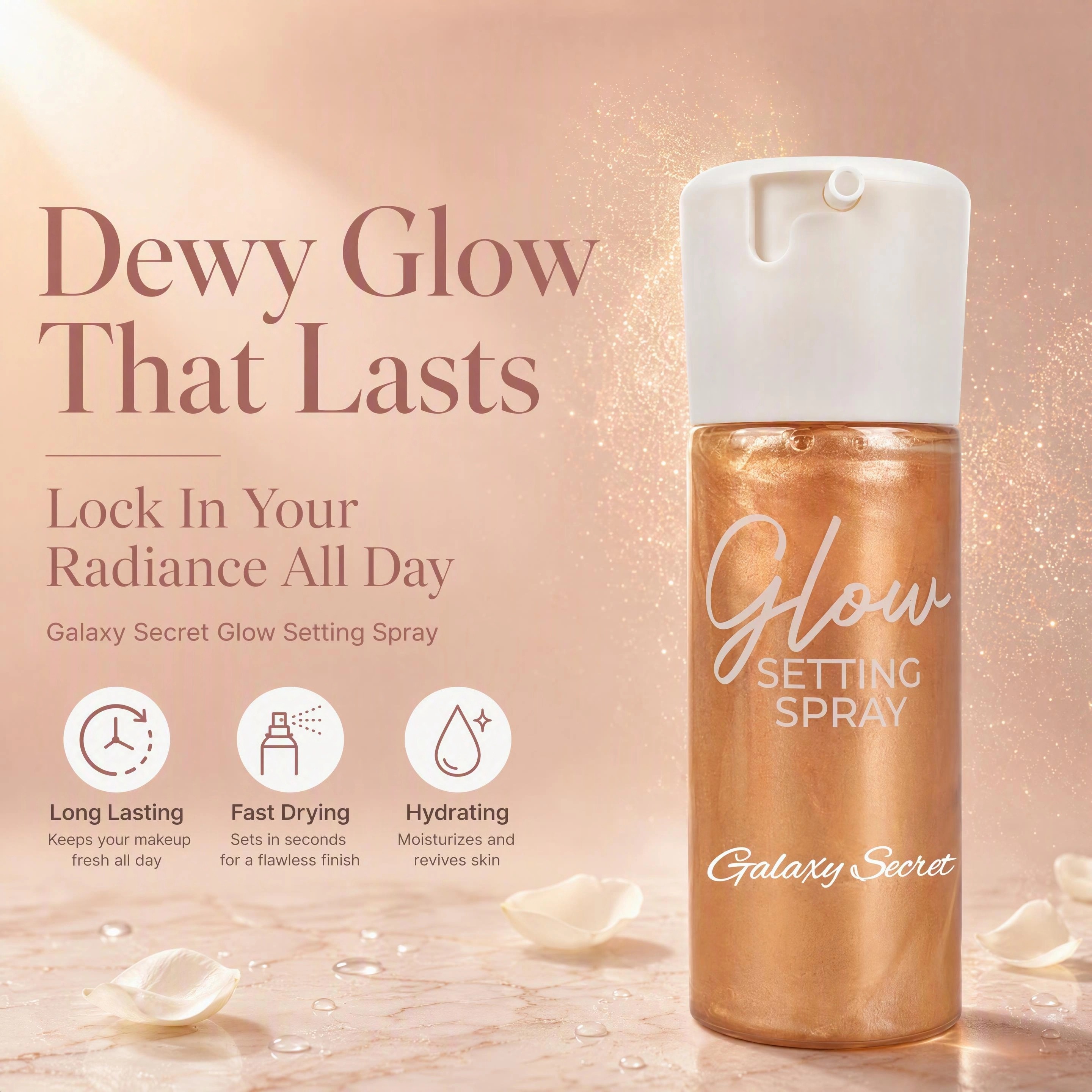 Hot Selling Oem/odm Glow Setting Spray Shimmer Dewy Finish Makeup Fixing Spray Long Lasting All Day Wear Face Setting Spray