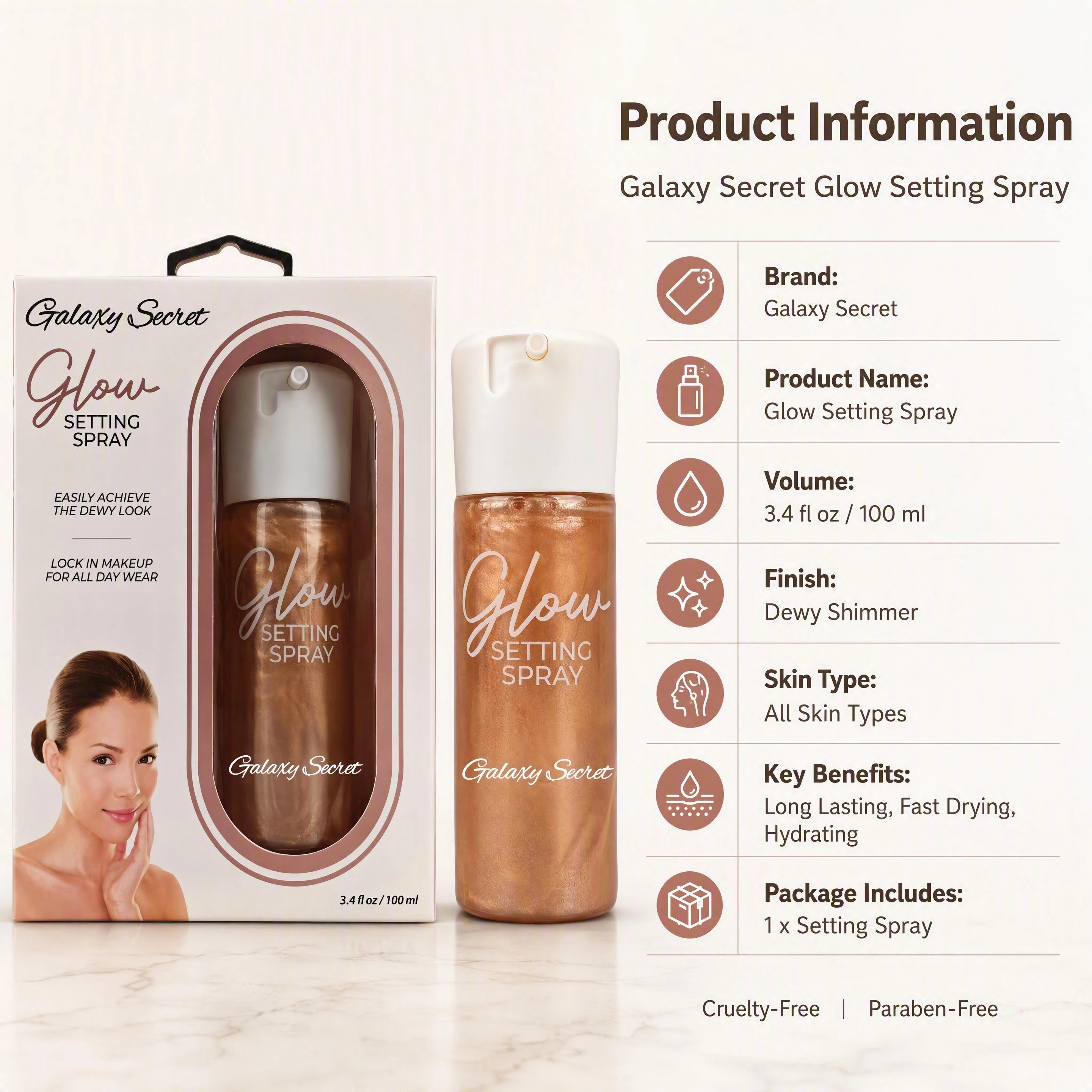Hot Selling Oem/odm Glow Setting Spray Shimmer Dewy Finish Makeup Fixing Spray Long Lasting All Day Wear Face Setting Spray