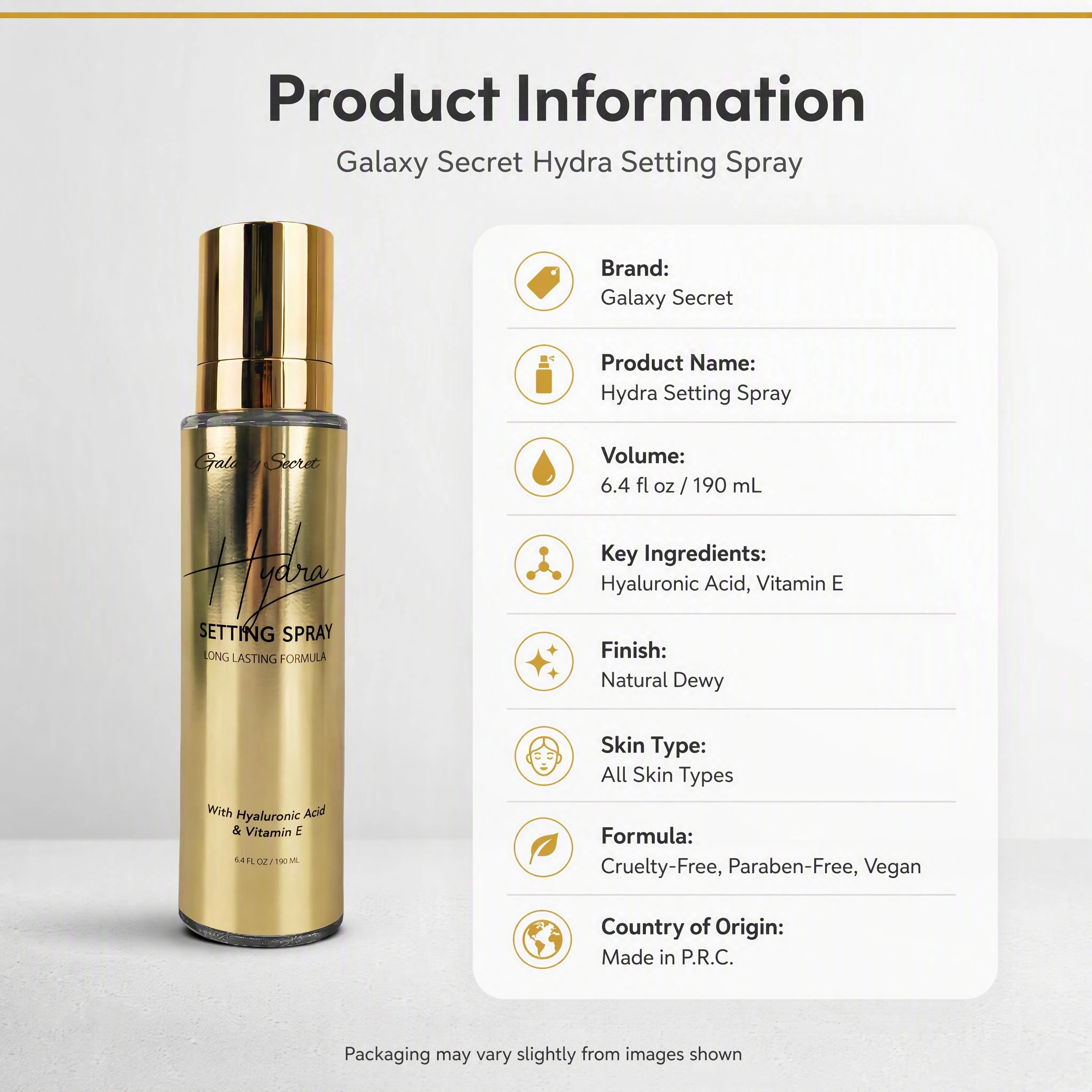 Hot Selling Oem/odm Hydra Setting Spray Hyaluronic Acid Vitamin E Long Lasting Ultra Fine Mist Hydrating Makeup Fixing Spray